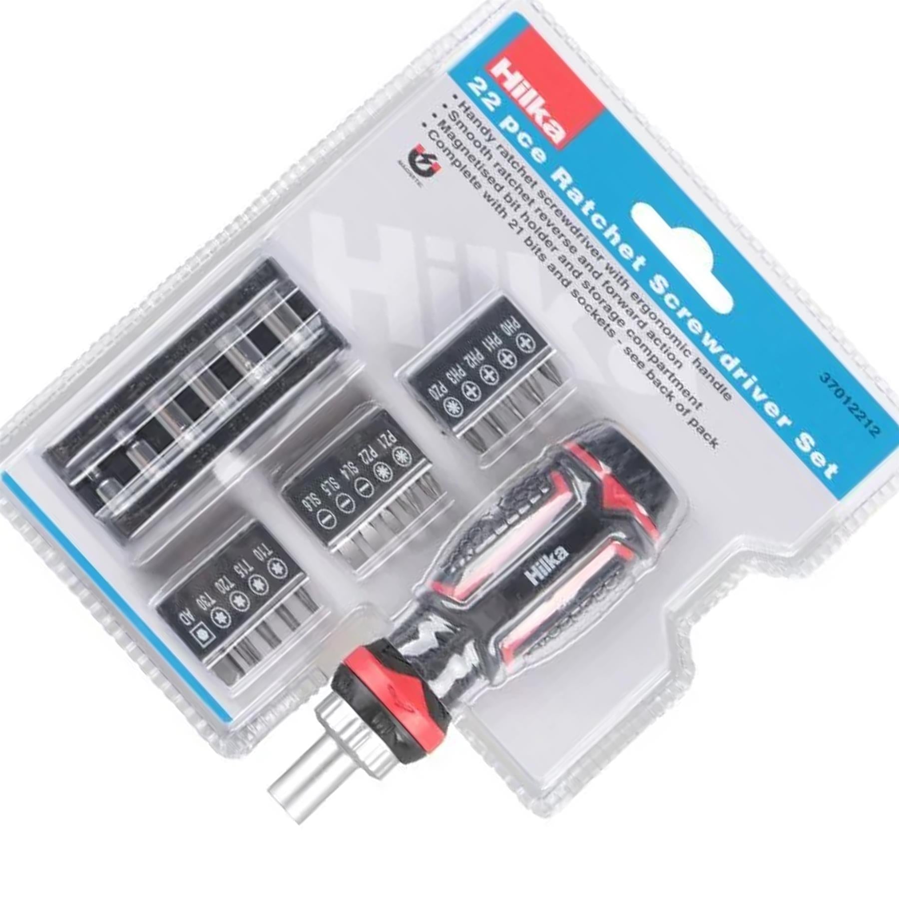 Hilka 22 Pcs Ratchet Screwdriver Set DIY Tool Kit Repair Precision Hand Tools