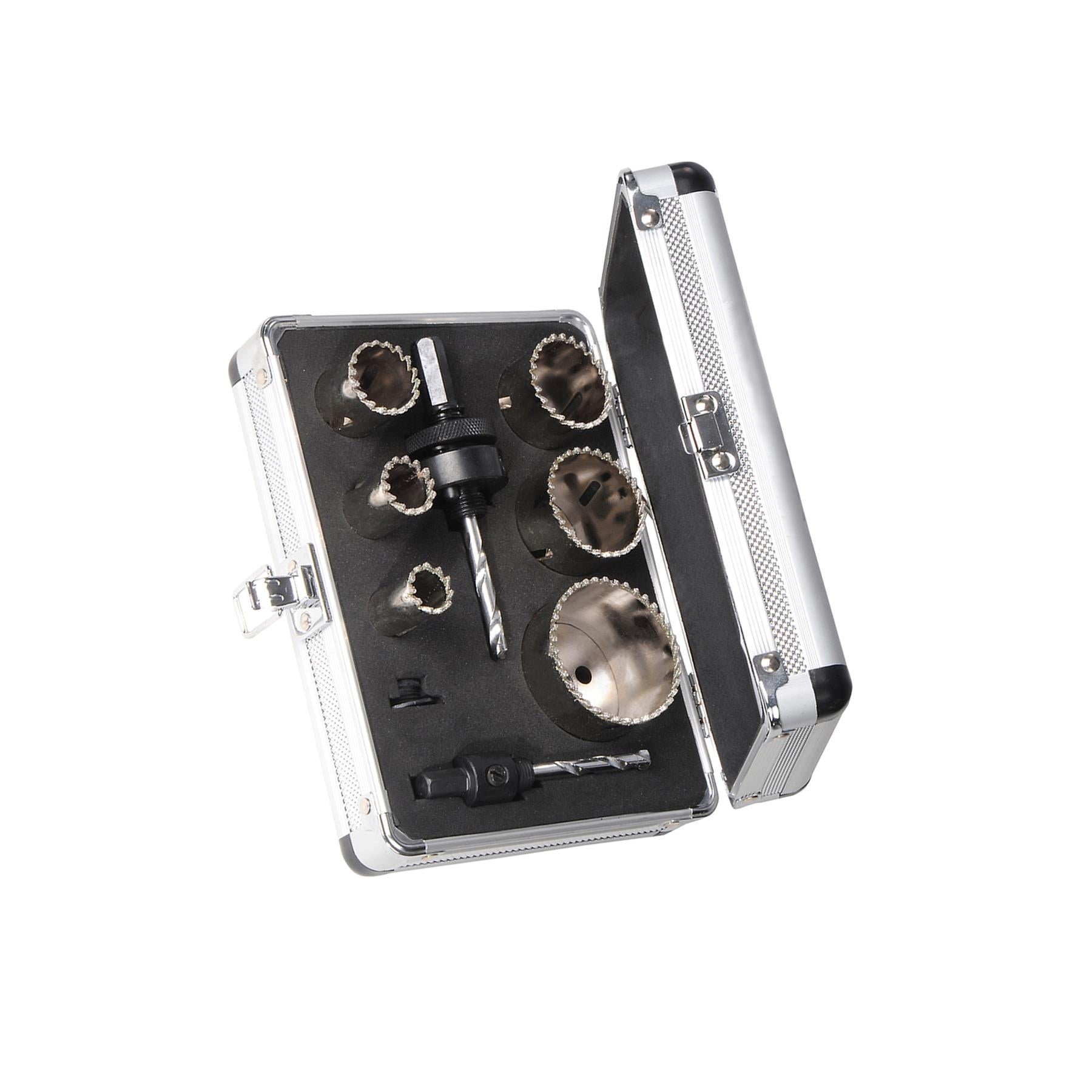 11Pce Diamond Grit Holesaw Kit 19mm - 57mm Fitted Aluminium Storage Case