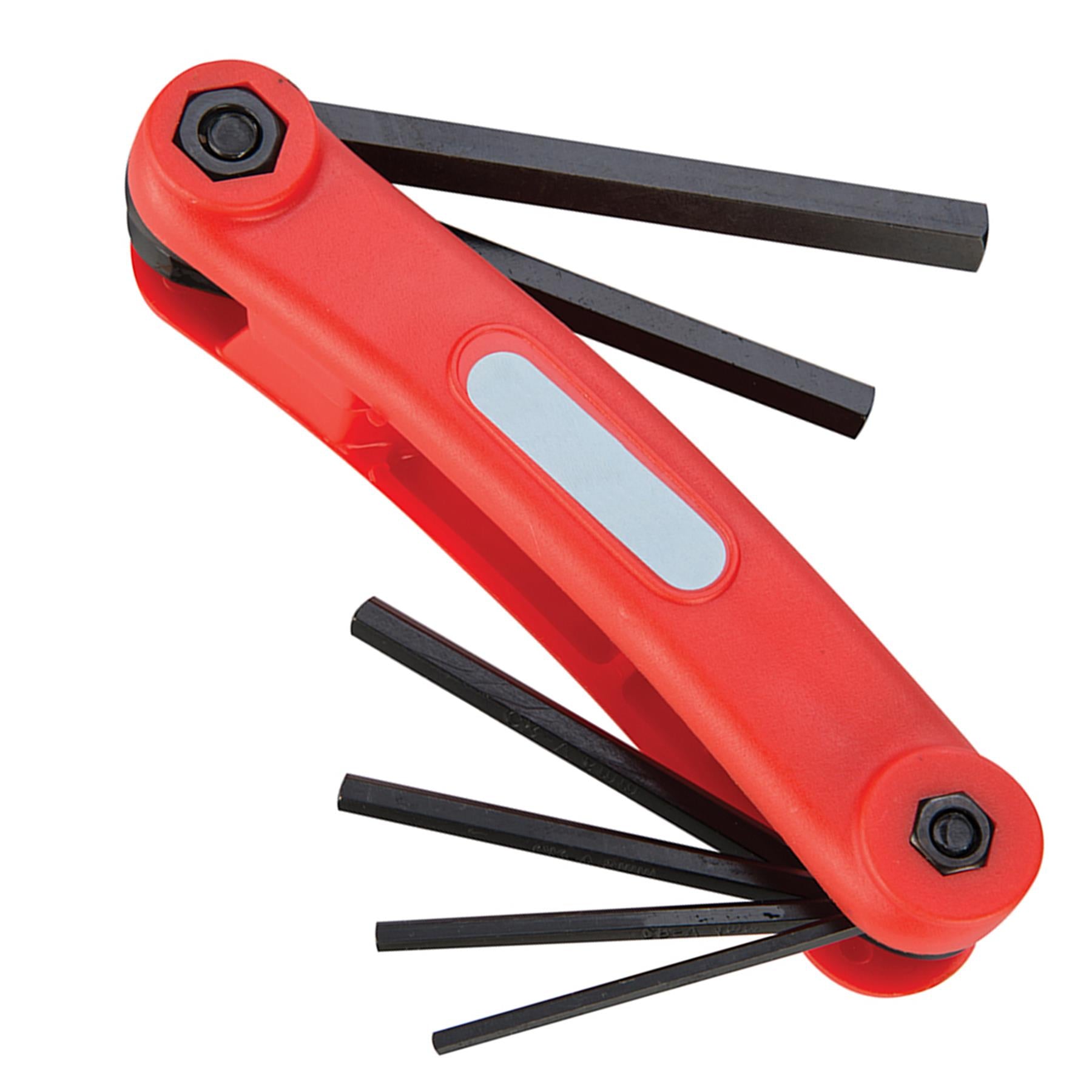 7Pce Hex Key Metric Tool 2.5mm - 10mm Chrome Vanadium With Rigid Plastic Handle