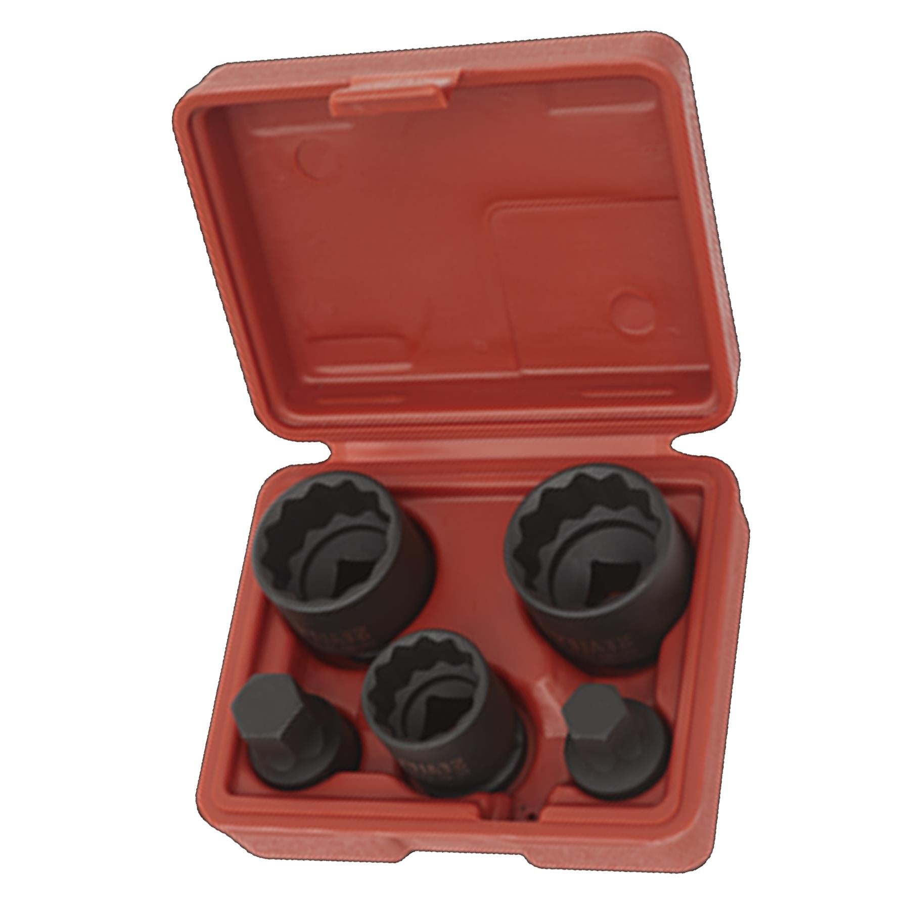 Sealey Impact Hub Socket & Socket Bit Set 5pc 12-Point 1/2"Sq Drive