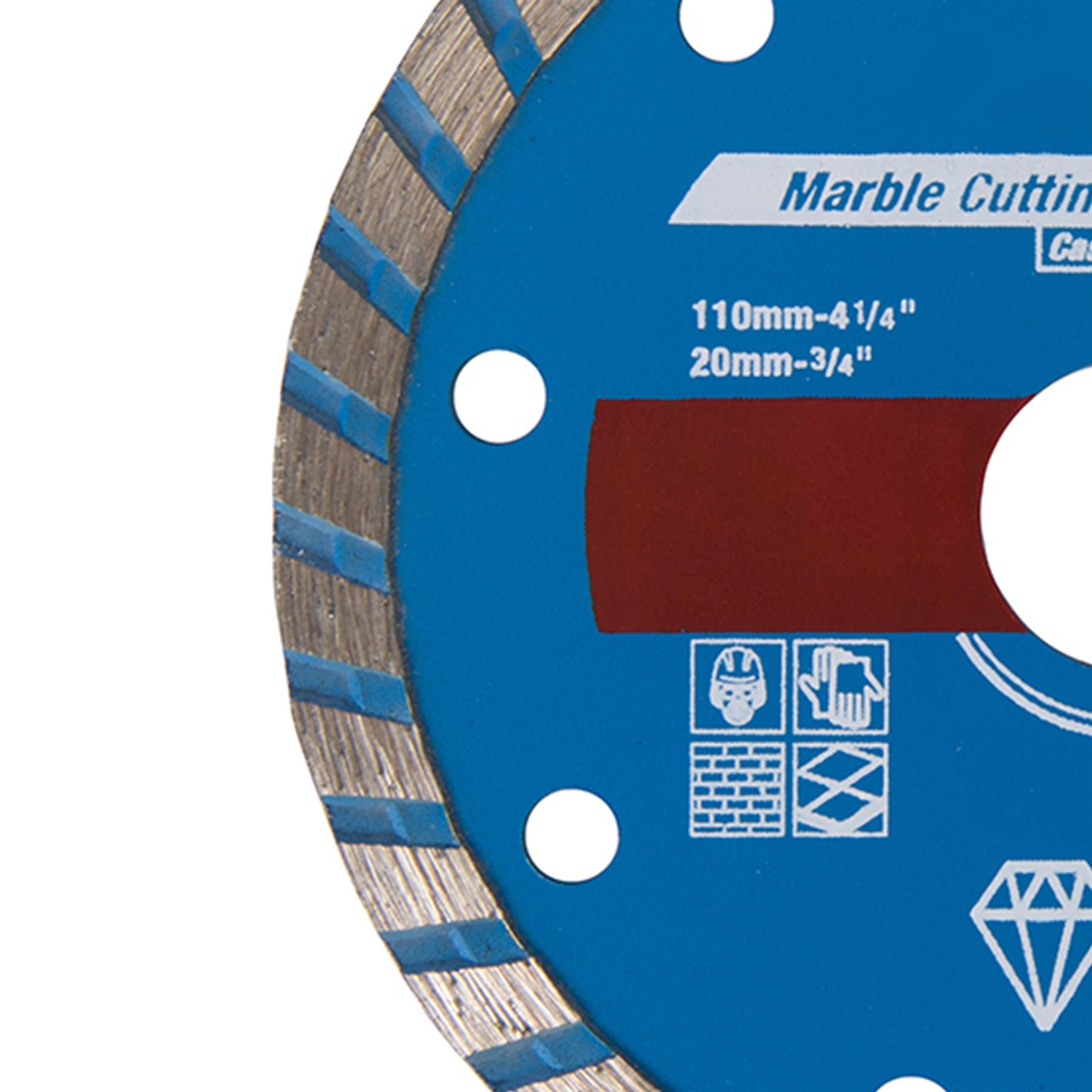 110mm Diamond Marble / Slate Cutting Disc 20mm Bore Hard Wall & Floor Tiles Wet & Dry Use