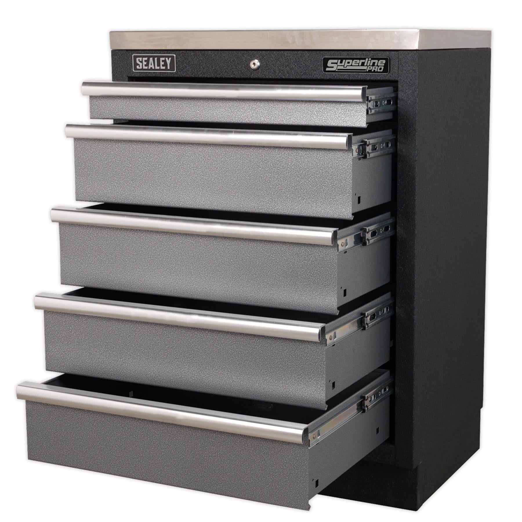 Sealey Modular 5 Drawer Cabinet High Quality lock with two keys. 680mm