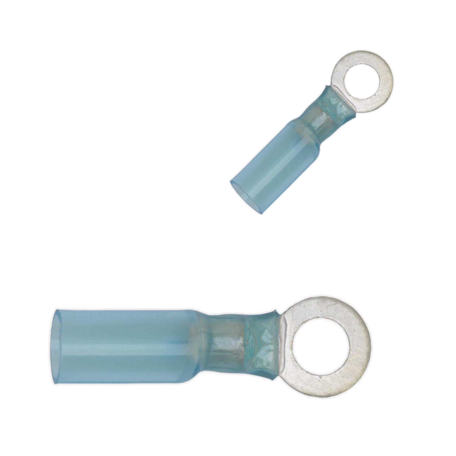 Sealey Heat Shrink Ring Terminal Ø6.4mm Blue Pack of 25