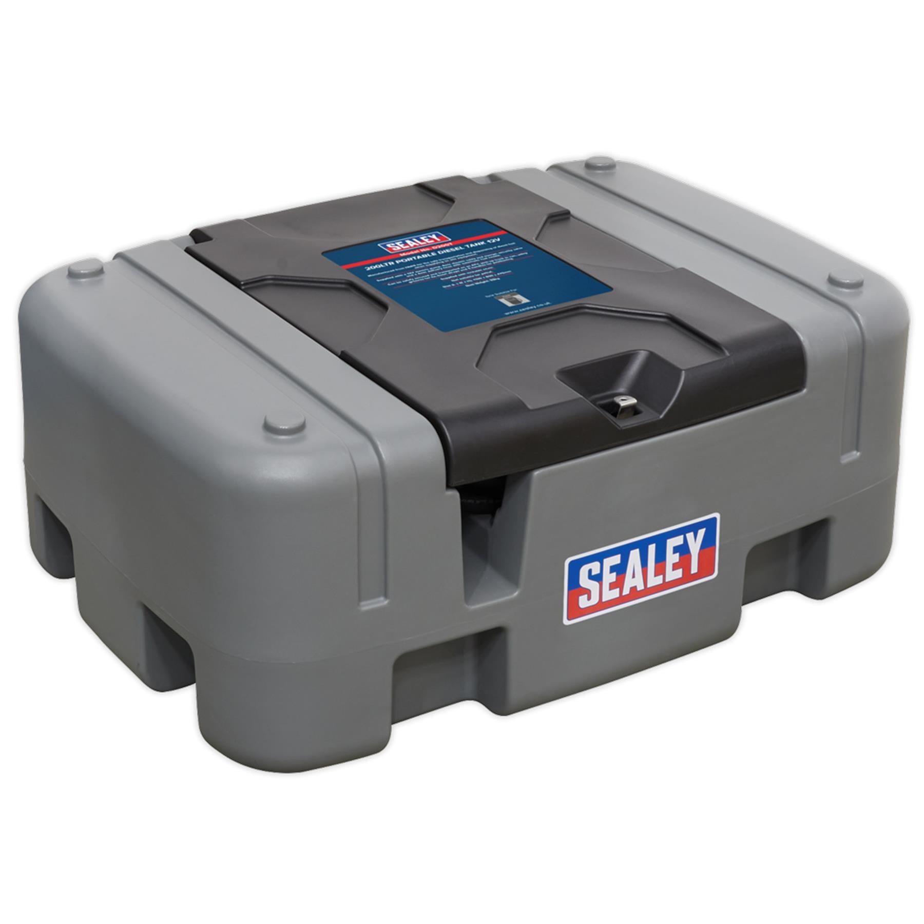 Sealey Portable Diesel Tank 200L 12V 4m Electric cable and clamps