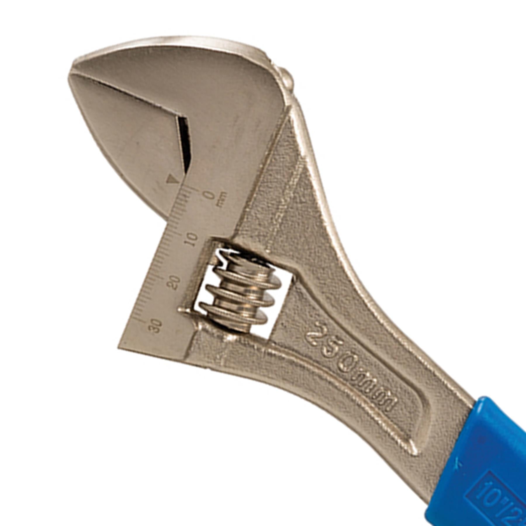 Adjustable Wrench 250mm Length - Jaw 27mm Chrome-Plated Carbon Steel