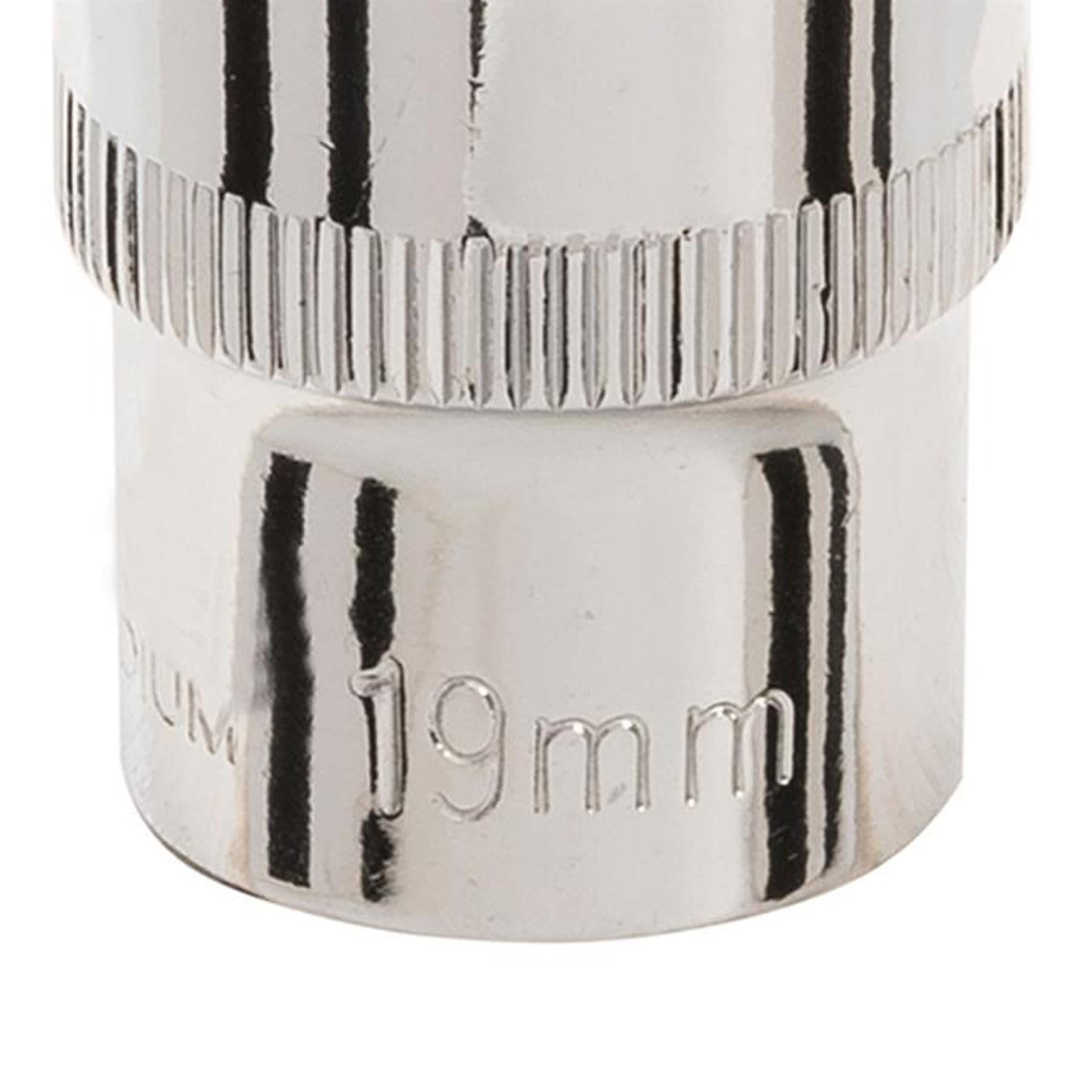 Socket 1/2" Drive Metric Hex Square 19mm Individual Hex Polished Crv Quality