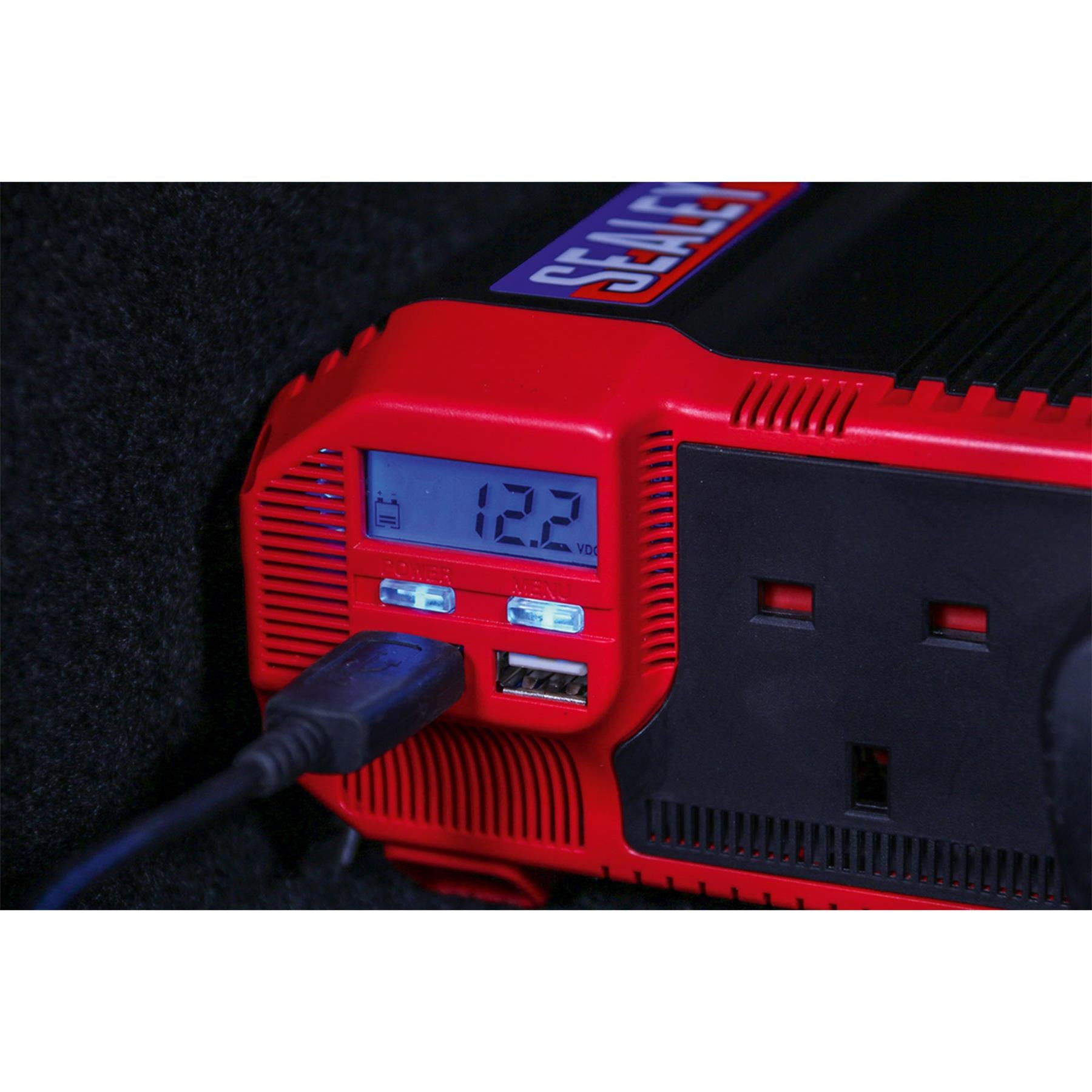 Sealey Power Inverter Modified Sine Wave 2000W 12V DC - 230V 50Hz
