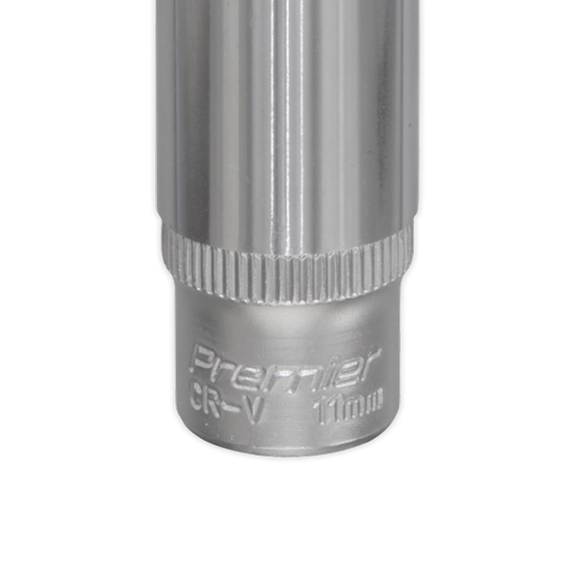 Sealey WallDrive® Socket 11mm Deep 1/4"Sq Drive