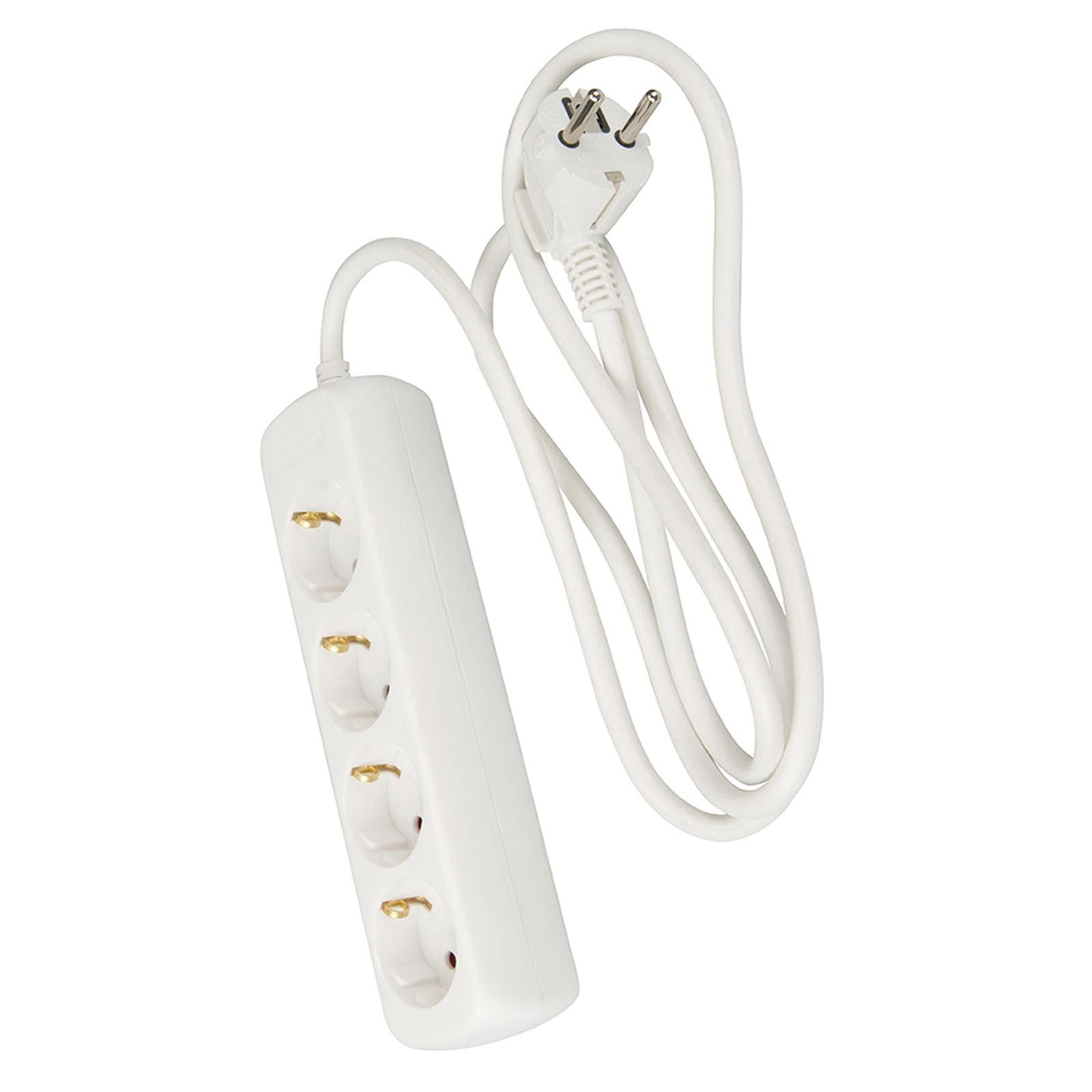 European Type F Schuko Extension Lead 4-Gang 1.5M Child Safety Shutters