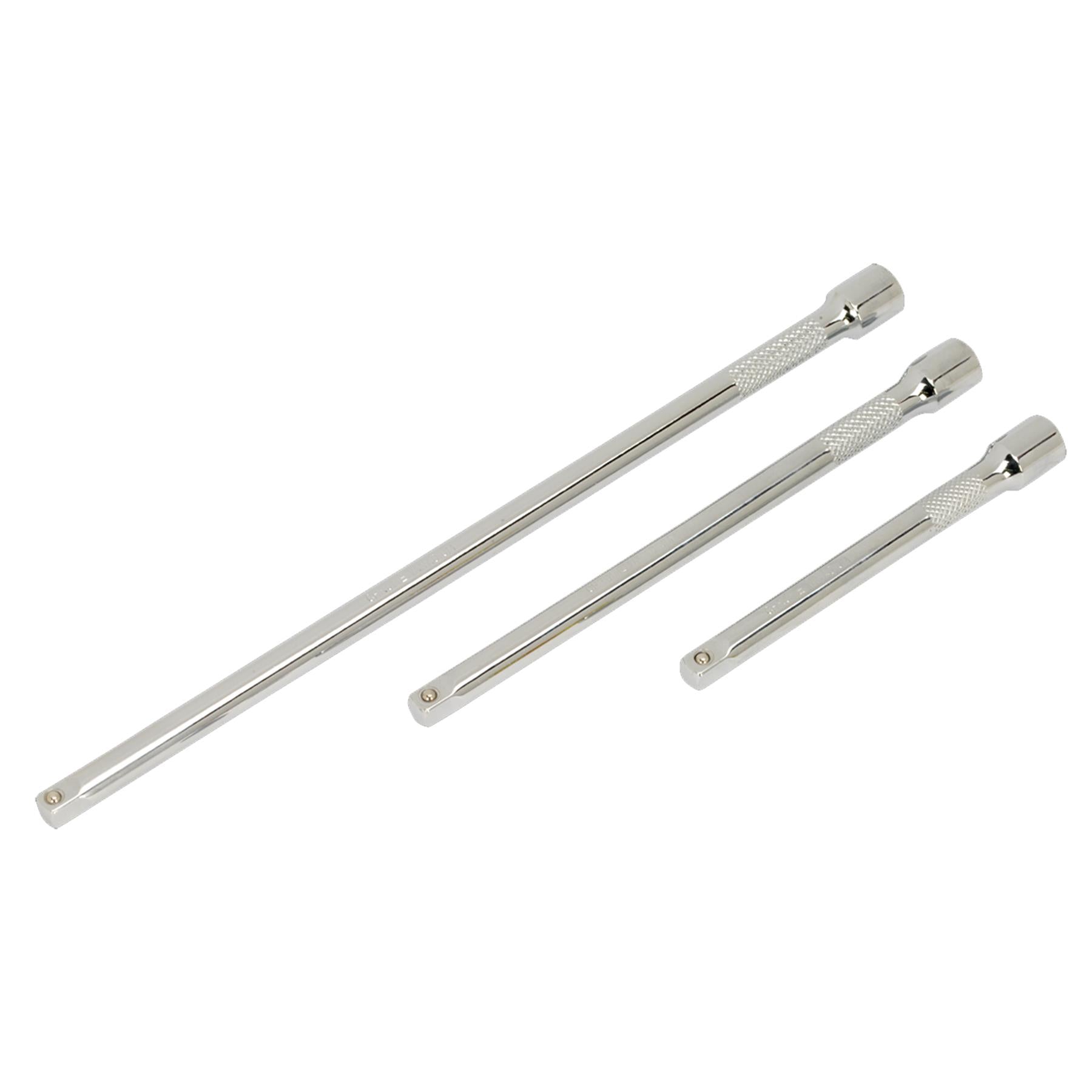 Sealey Extension Bar Set 3pc 1/4"Sq Drive Chrome Vanadium steel