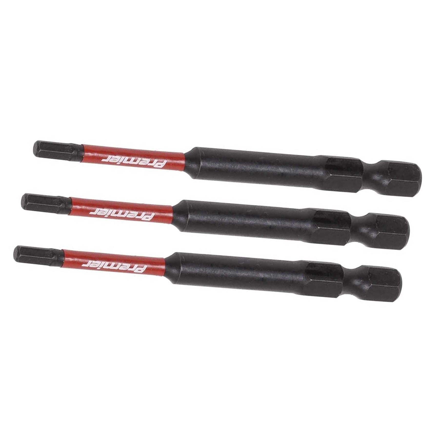 Hex 3mm Impact Power Tool Bits 75mm - 3pc
