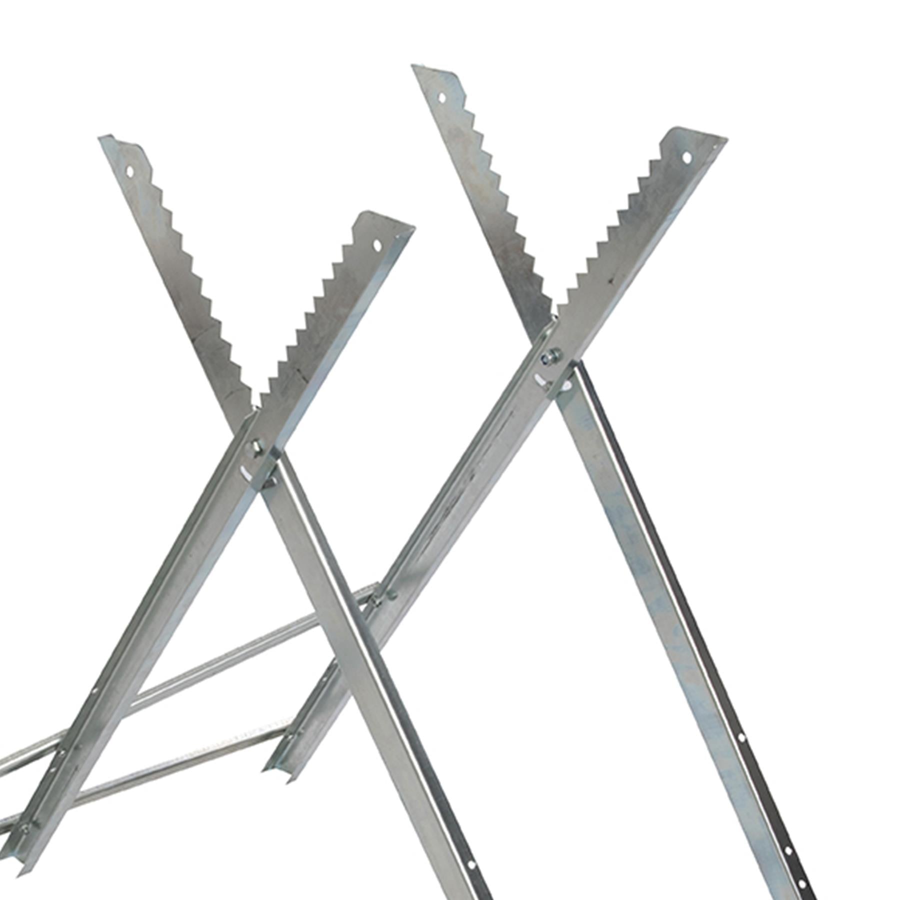 790 x 850mm Saw Horse Metal Sawhorse Logs Wood Chainsaw Cutting Work Bench