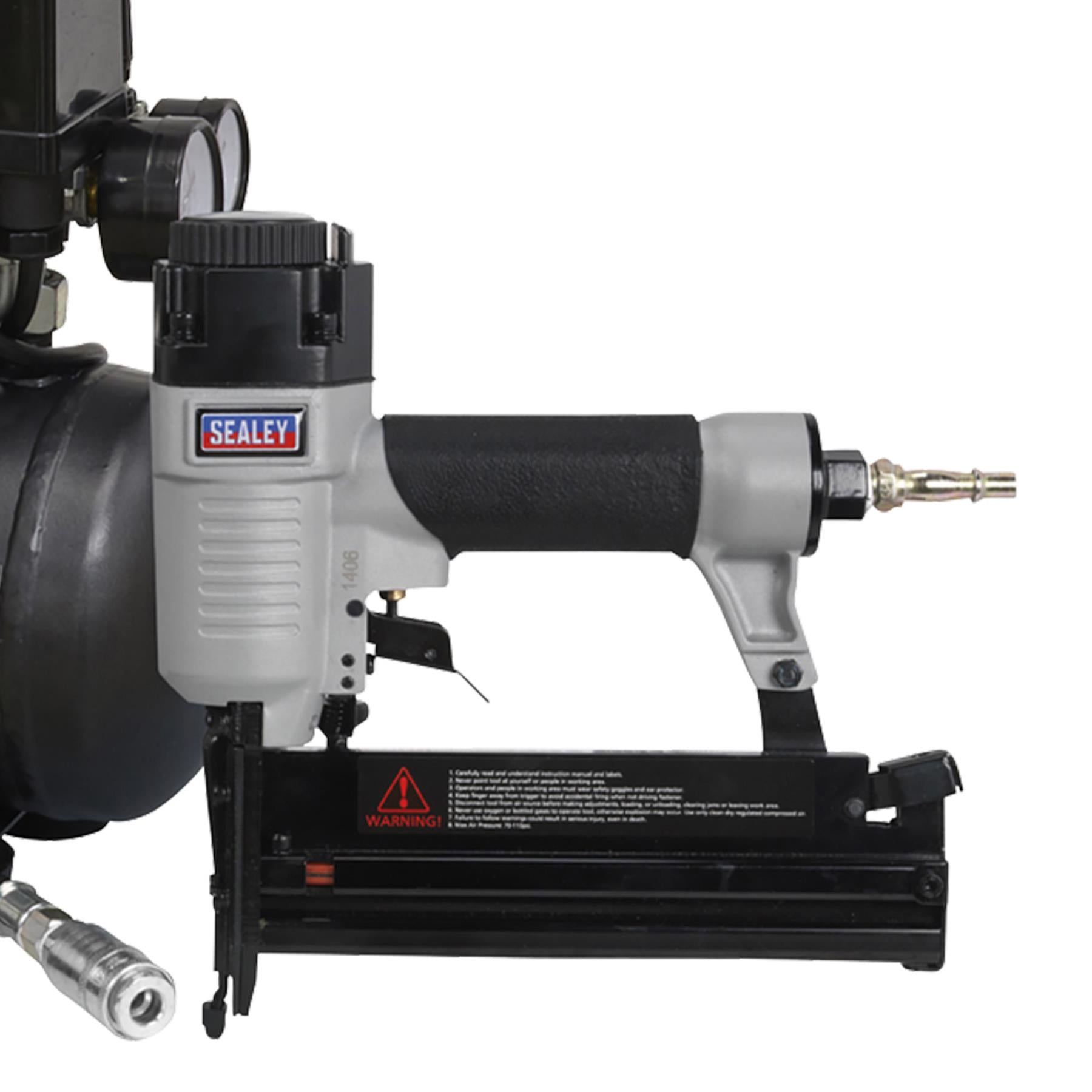 Sealey Air Nail/Staple Gun Kit inc Compressor,Hose & Nailer/Stapler
