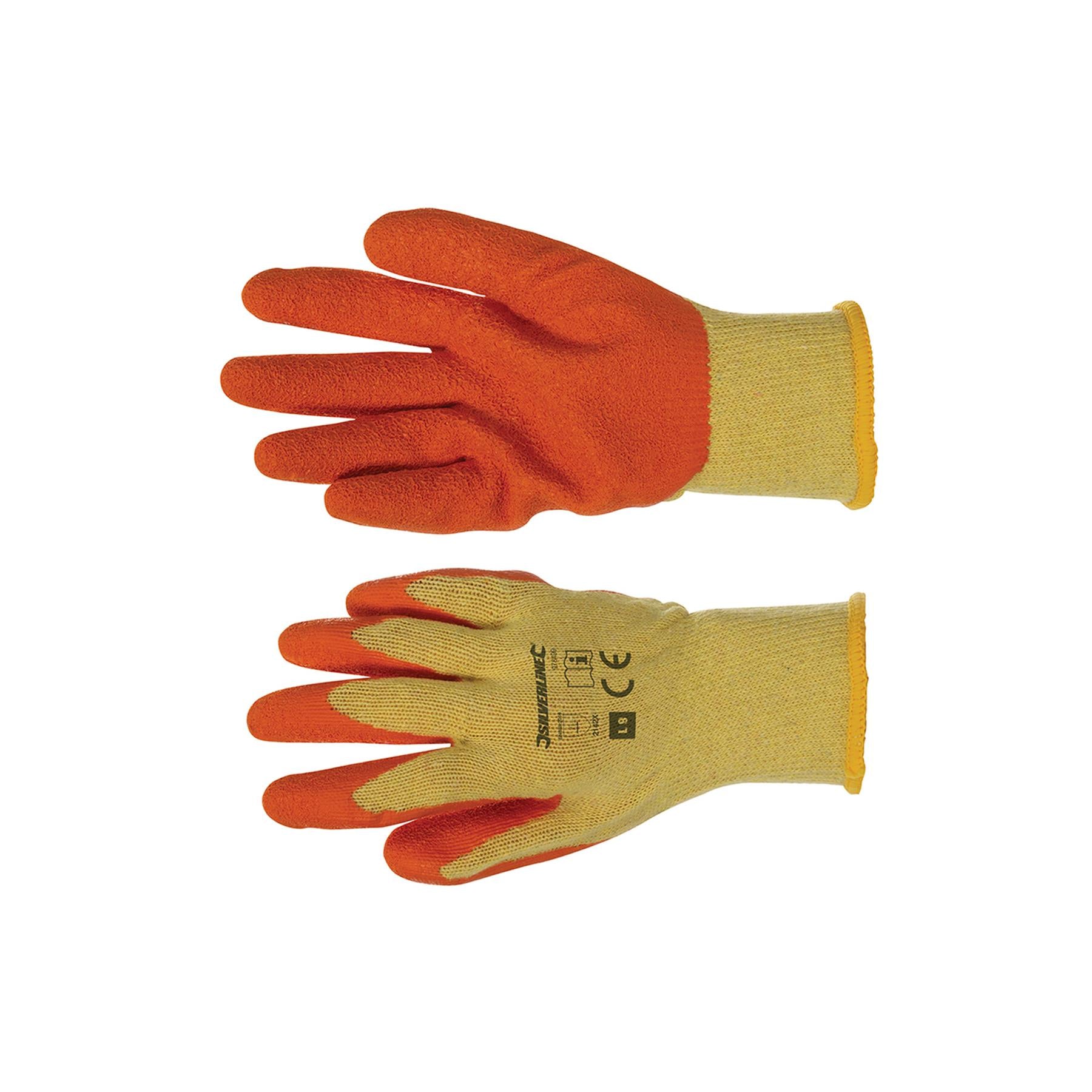 Silverline Latex Builders Gloves 12 Pairs L 9 Work And General Handling