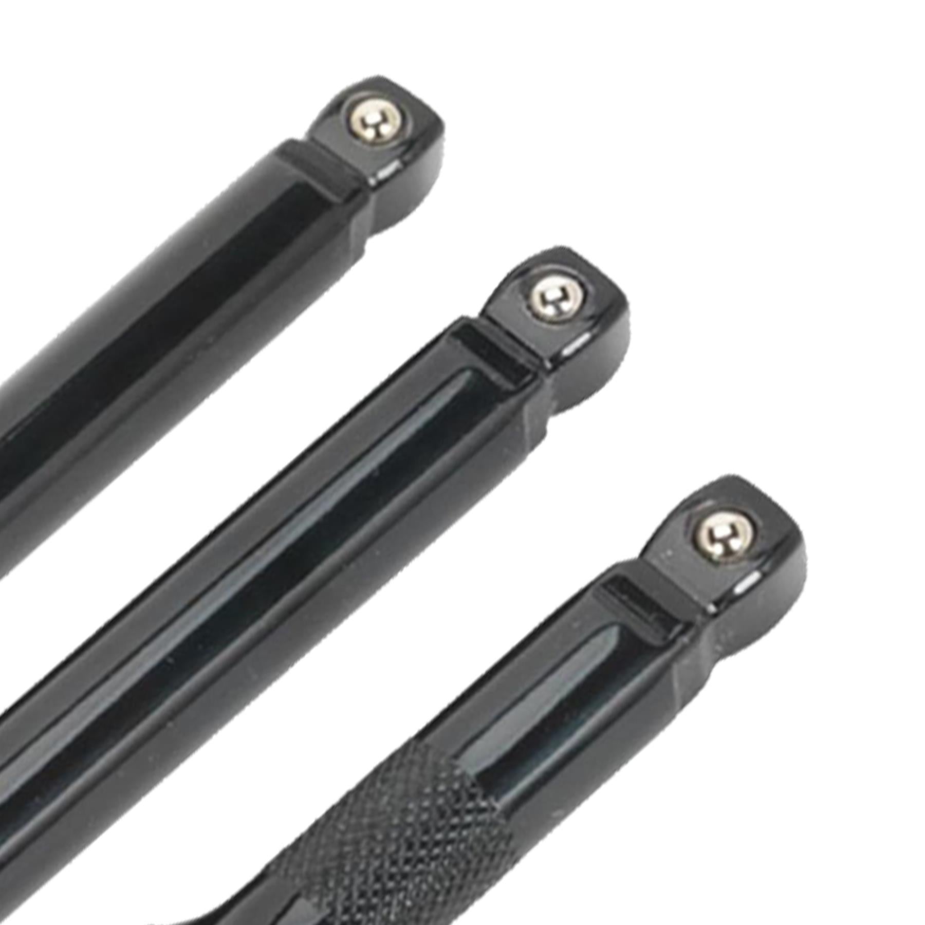 Sealey Wobble/Rigid Extension Bar Set 3pc 3/8"Sq Drive Black Series