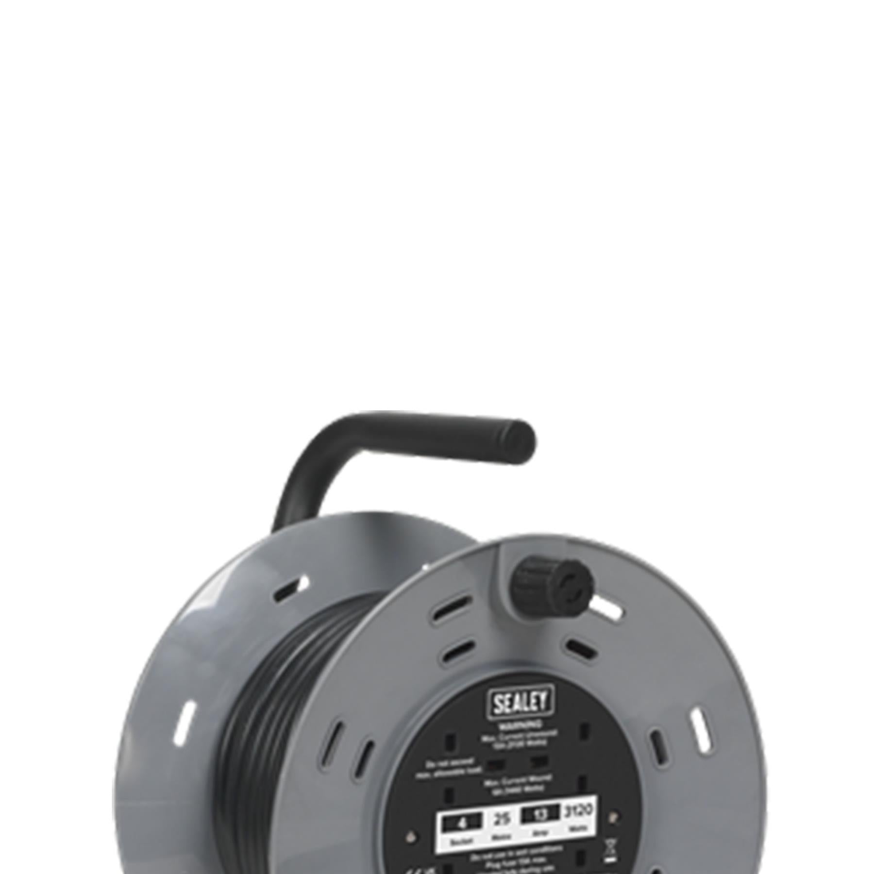 Sealey Cable Reel 25m 4 x 230V 2.5mm� Thermal Trip