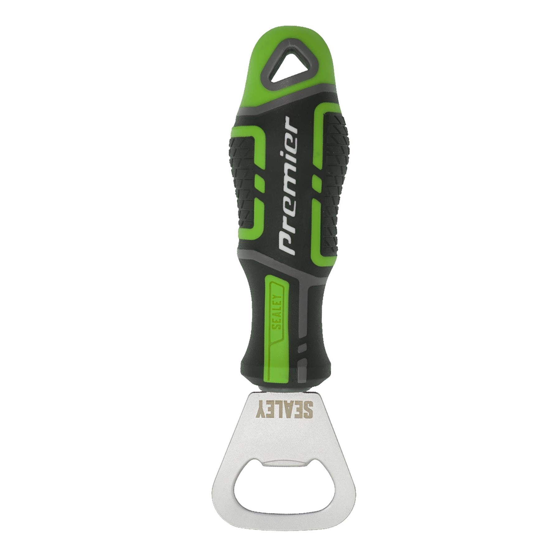 Sealey Bottle Opener Whine Beer Drinks Opener Soft Grip Handle Green GripMAX