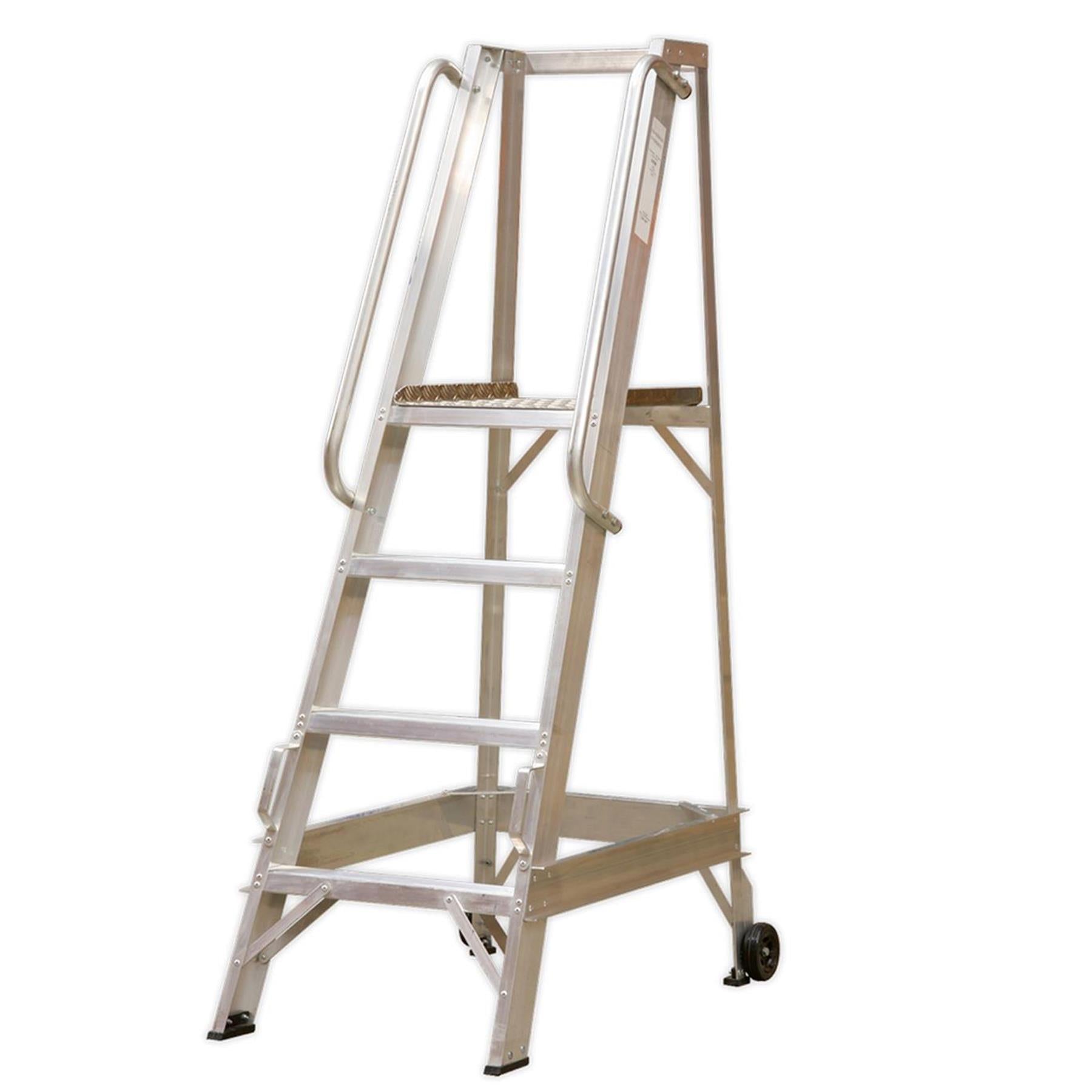 Sealey Warehouse Steps 5-Tread - Safety Hand Rails Non-Slip