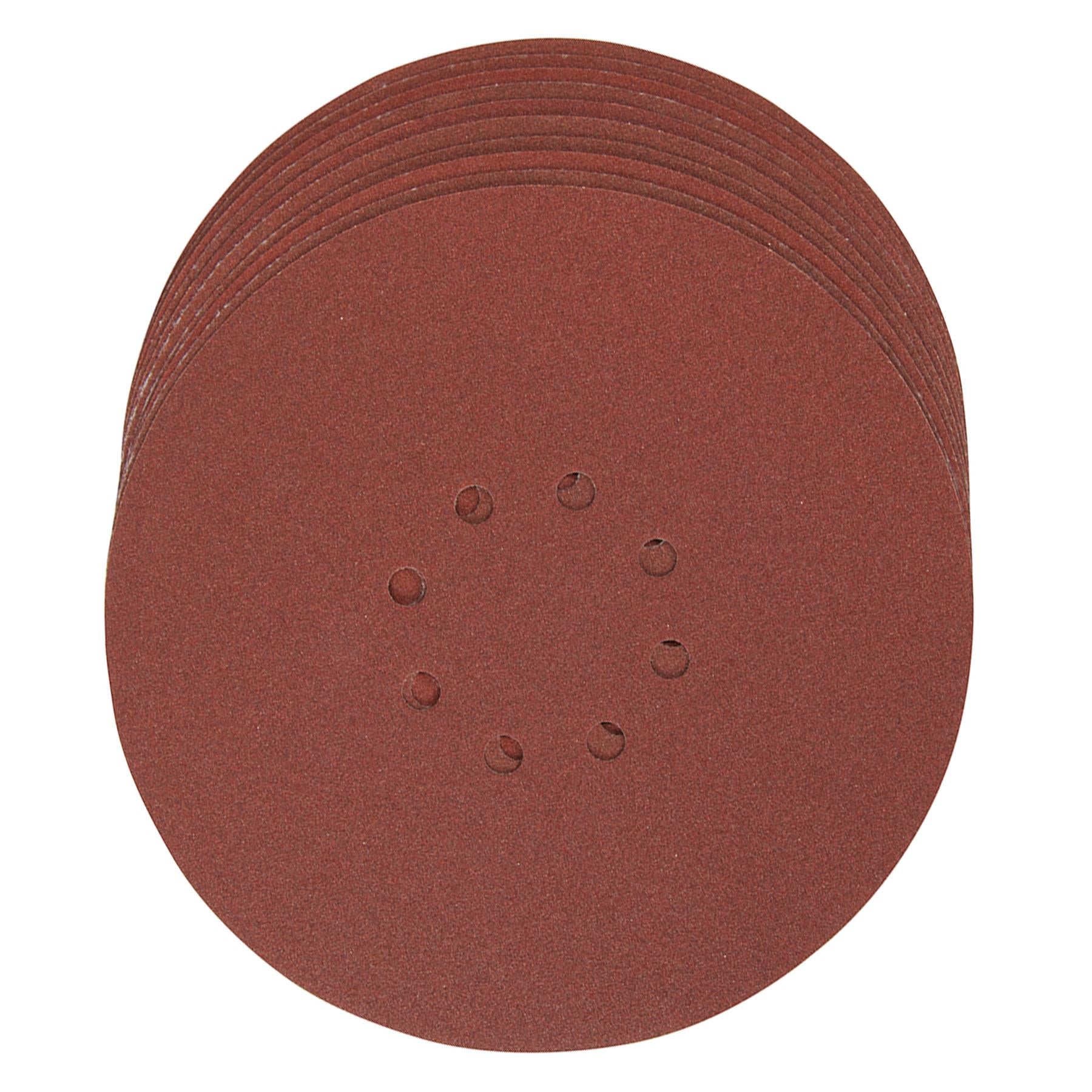 10 PACK-225mm 120 Grit Sanding Sheet Discs-Hole Punch Aluminium Oxide Hook Loop