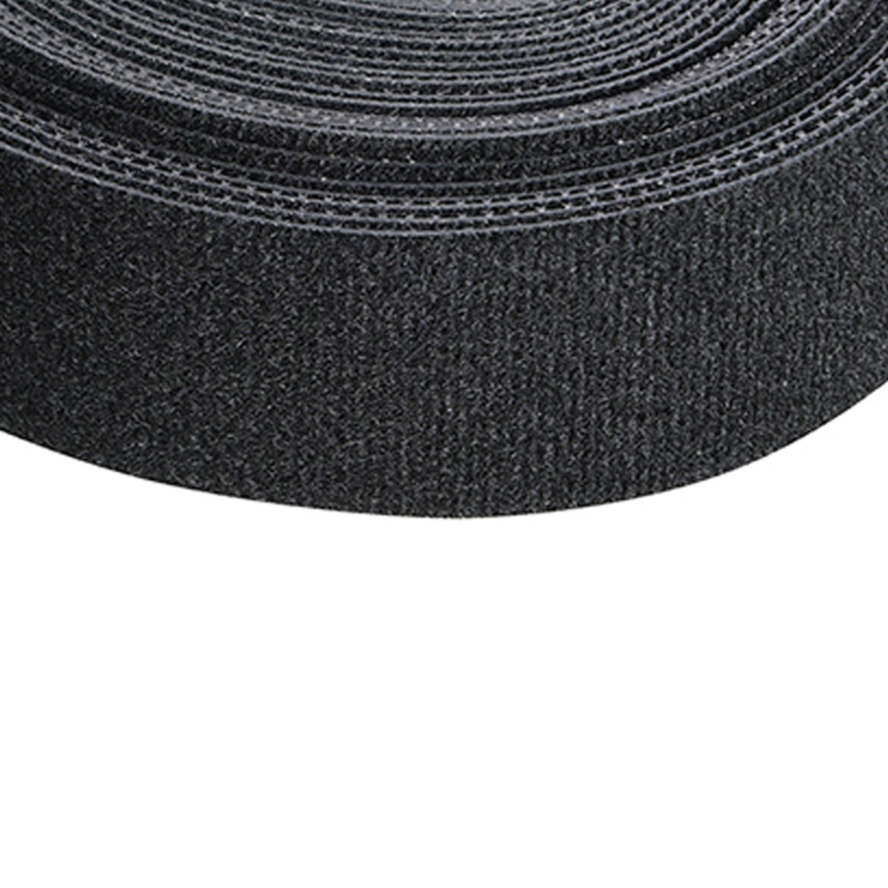 Self-Wrap Hook & Loop Tape Black - 25mm X 5M Double-Sided 100% Nylon Reusable