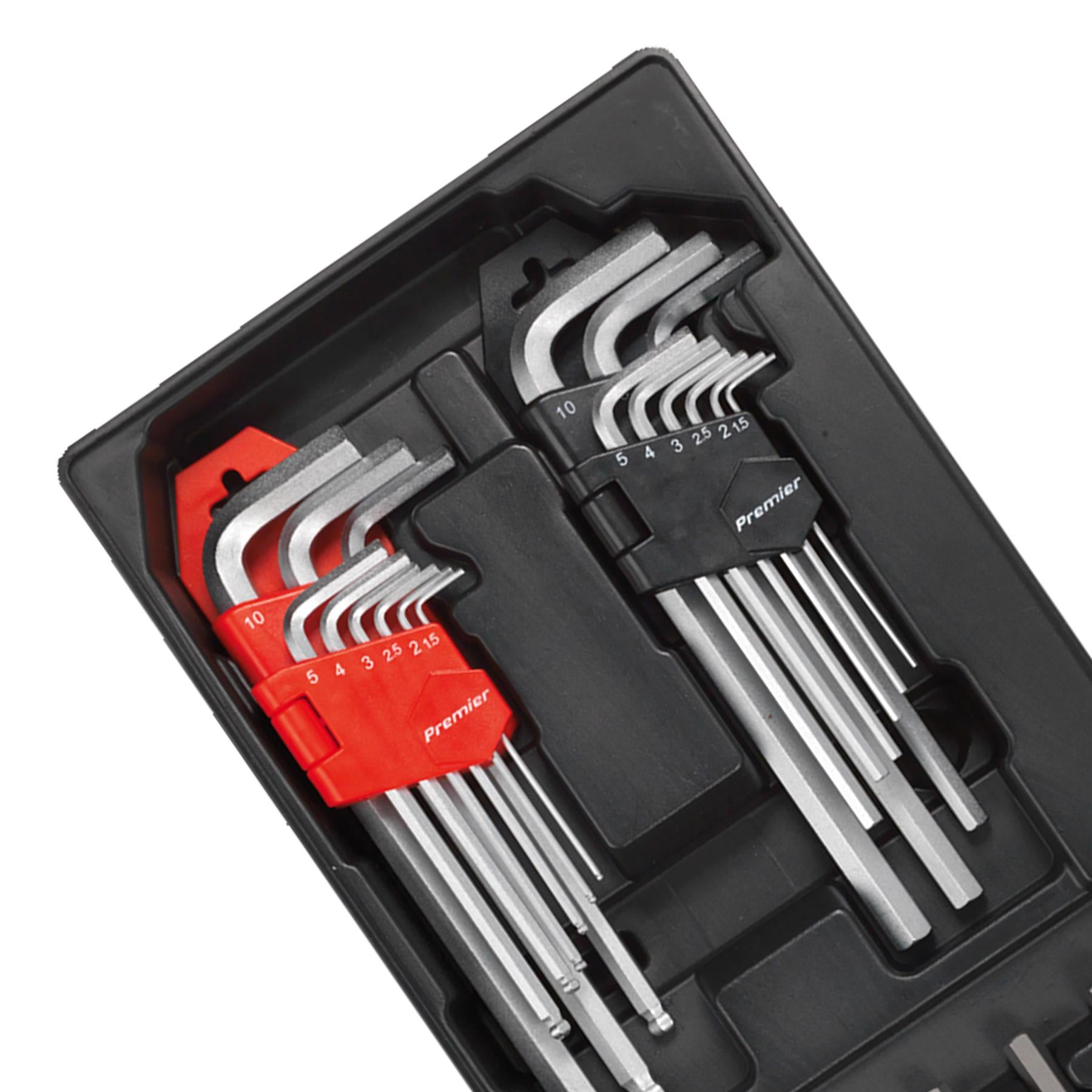 Sealey Tool Tray with Hex/Ball-End Hex Keys & Socket Bit Set 29pc