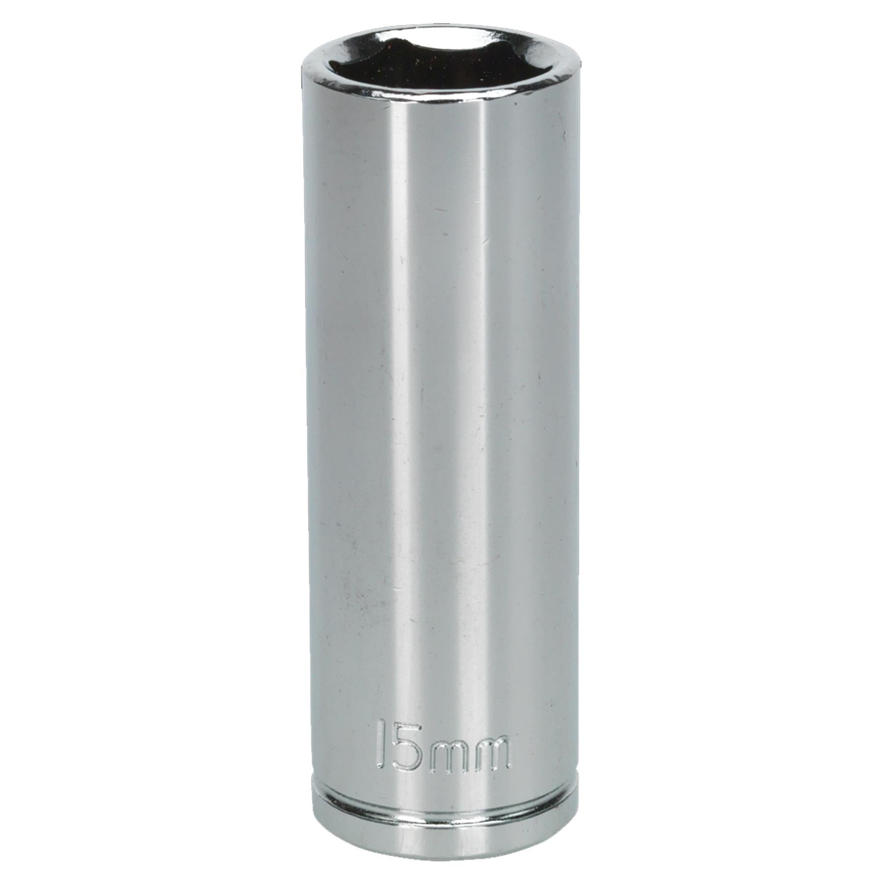 Sealey WallDrive Socket 15mm Deep 3/8"Sq Drive Chrome plated