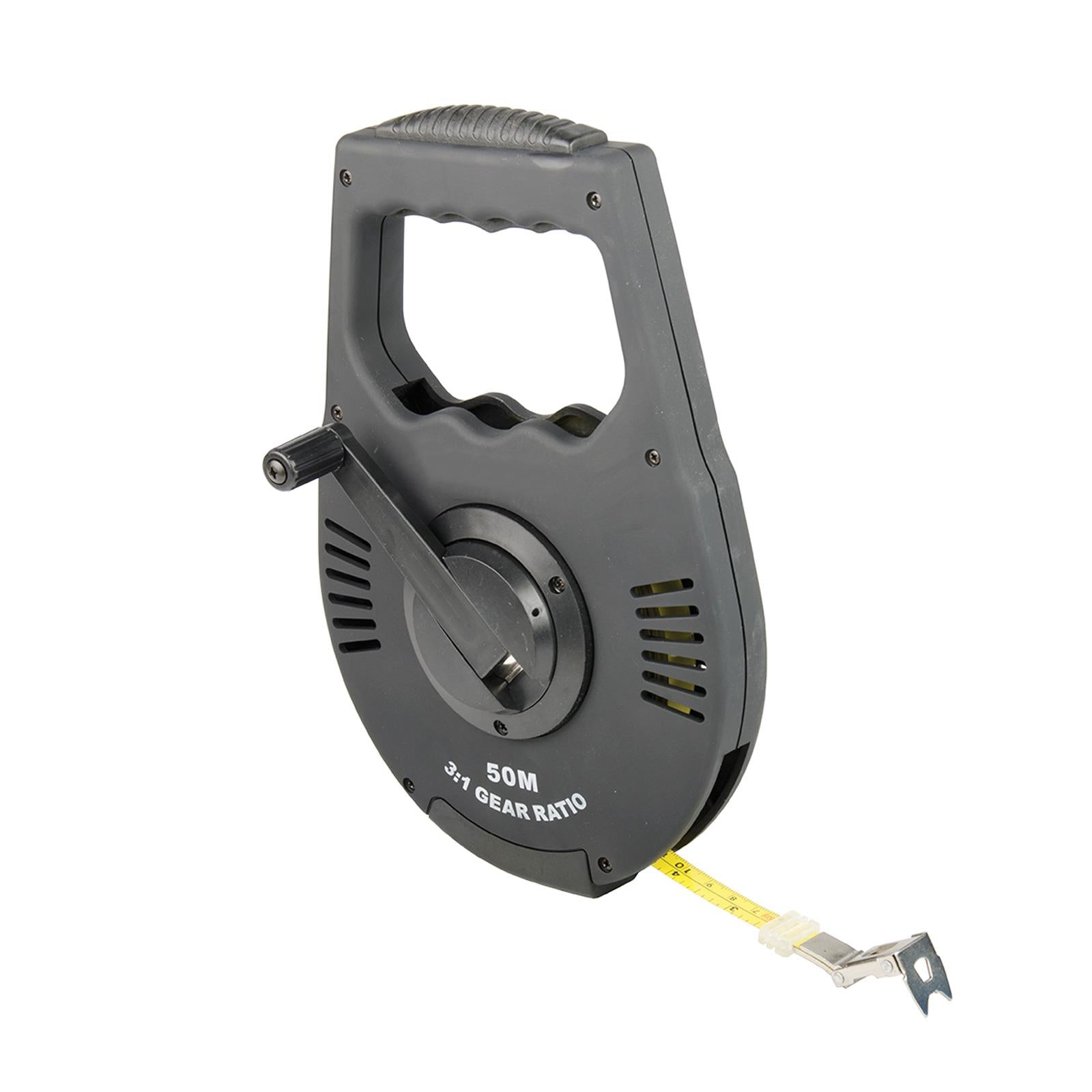 50M Geared Surveyor Stainless Steel Tape Measure Corrosion-Resistant New