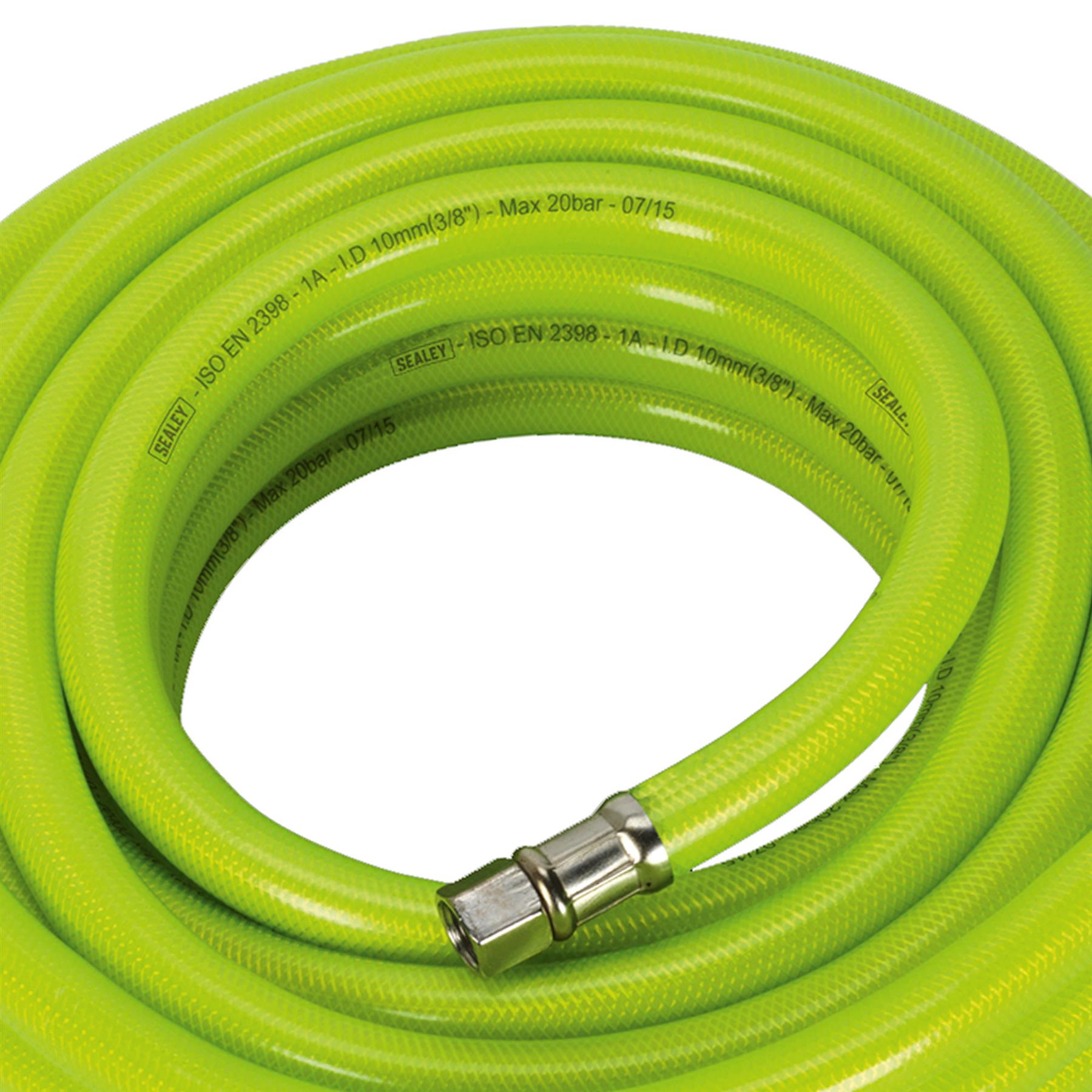 Sealey Air Hose High-Visibility 10m x �10mm with 1/4"BSP Unions