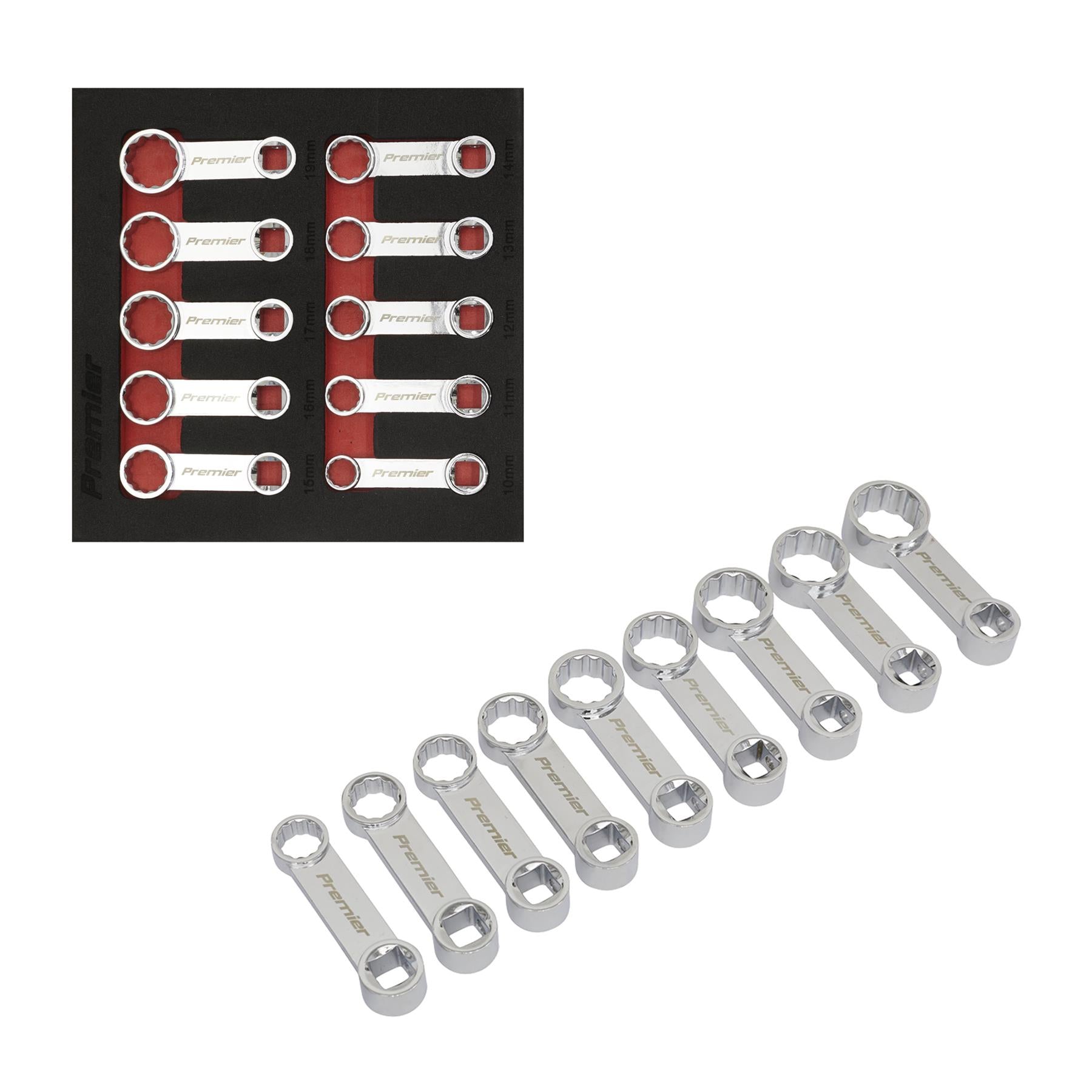 Sealey Torque Adaptor Spanner Set 10pc 3/8"Sq Drive - Metric