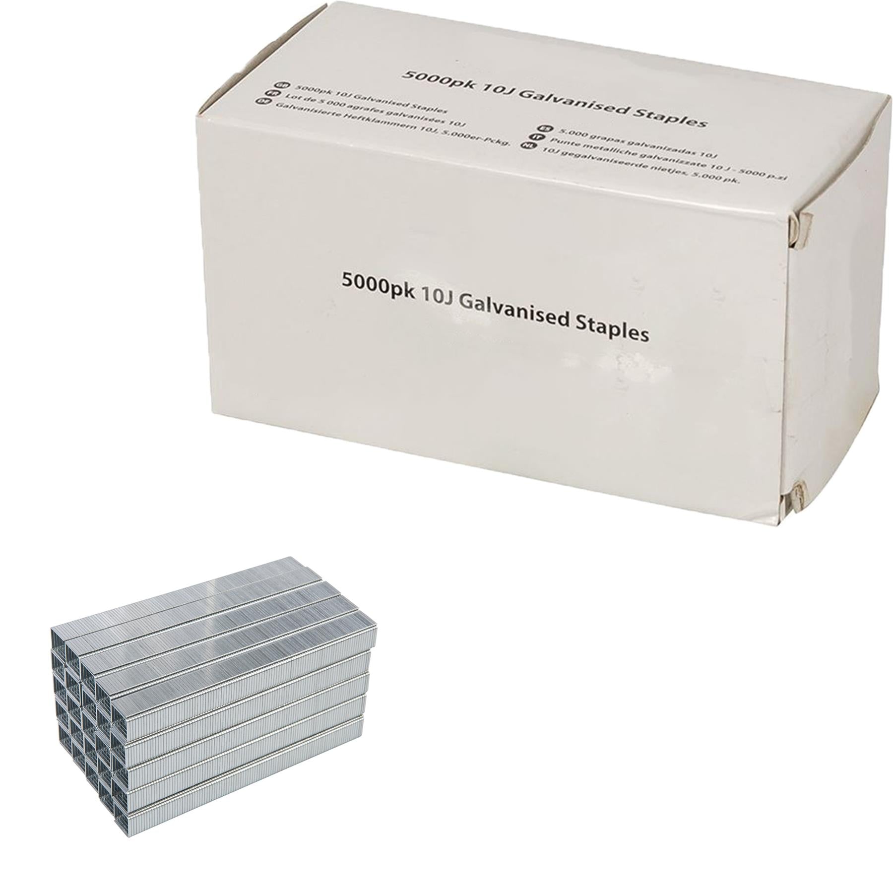 10J Galvanised Staples 5000Pk 11.2 x 12 x 1.17mm For Staple Air & Electric Guns