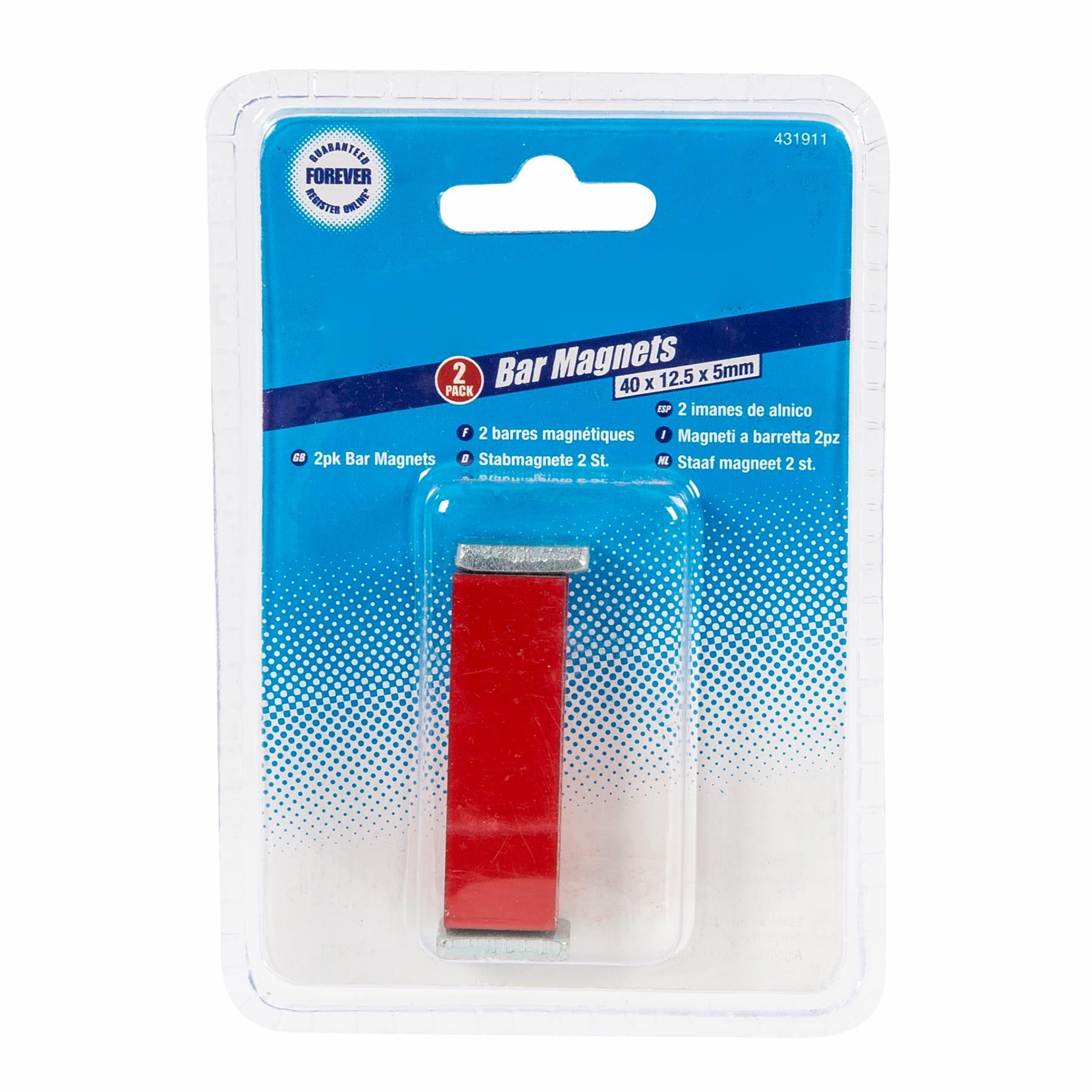 2Pk Bar Magnets - 40 X 12.5 X 5mm Comes In Pairs High Nickel Content 500°C Temp