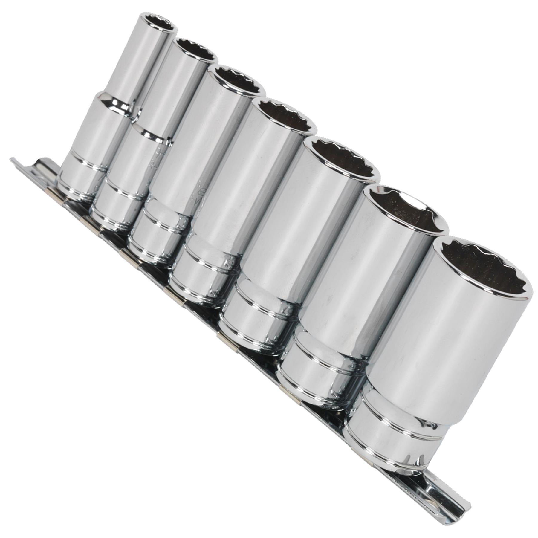 Sealey Socket Set 7pc 3/8"Sq Drive Deep Whitworth