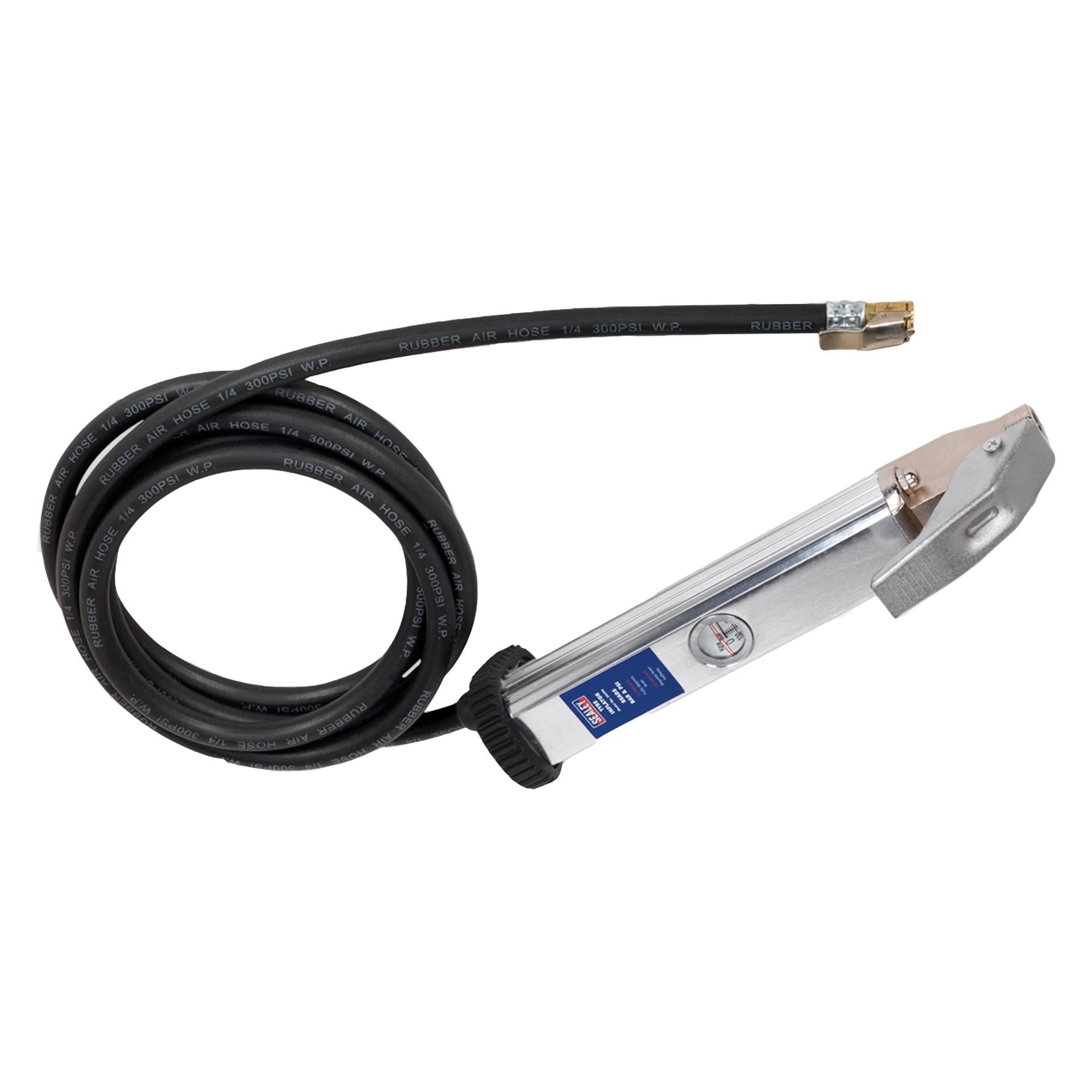 Sealey Tyre Inflator with 2.7m Hose & Clip-On Connector