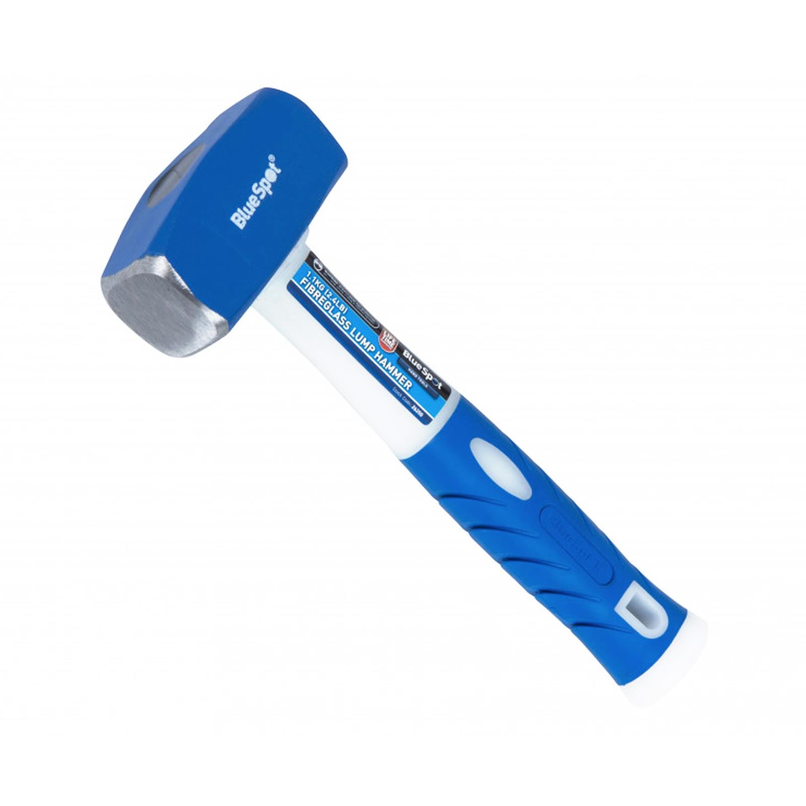 BlueSpot Genuine Heavy Duty Fibreglass Handle Lump Hammer 1.8kg / 4lb Bevelled Face