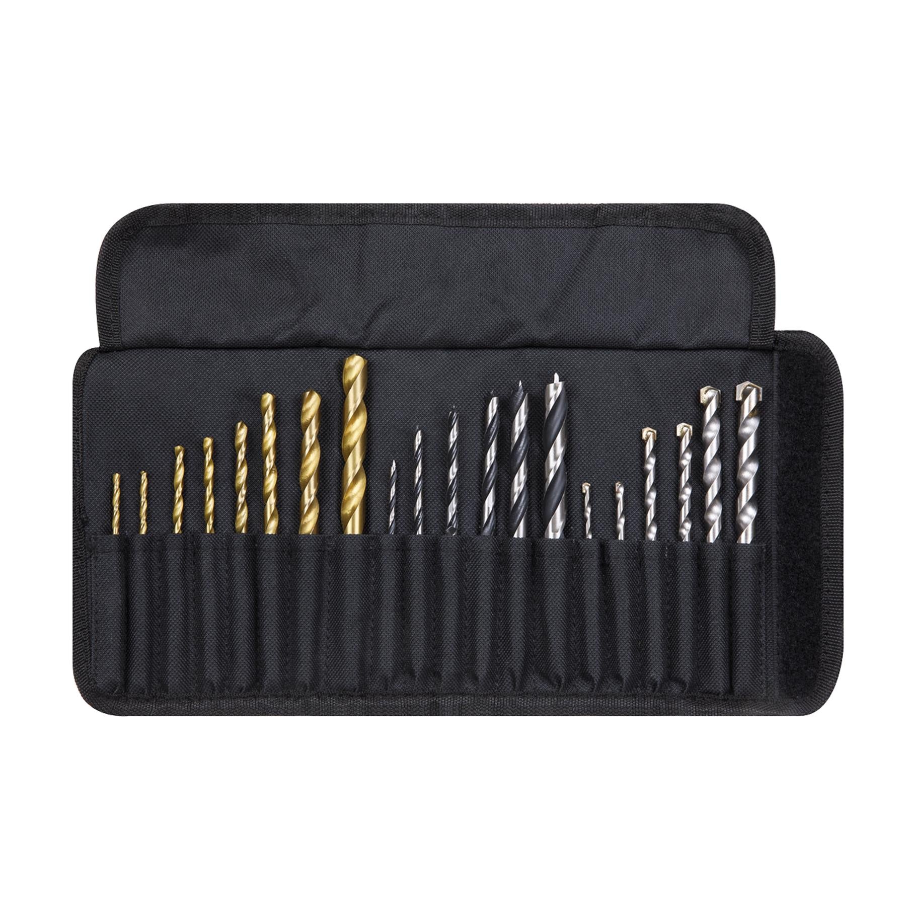 Sealey 20pc Drill Bit Set 1/4" Hex Shank Assorted HSS Coated/ Wood/ Masonry