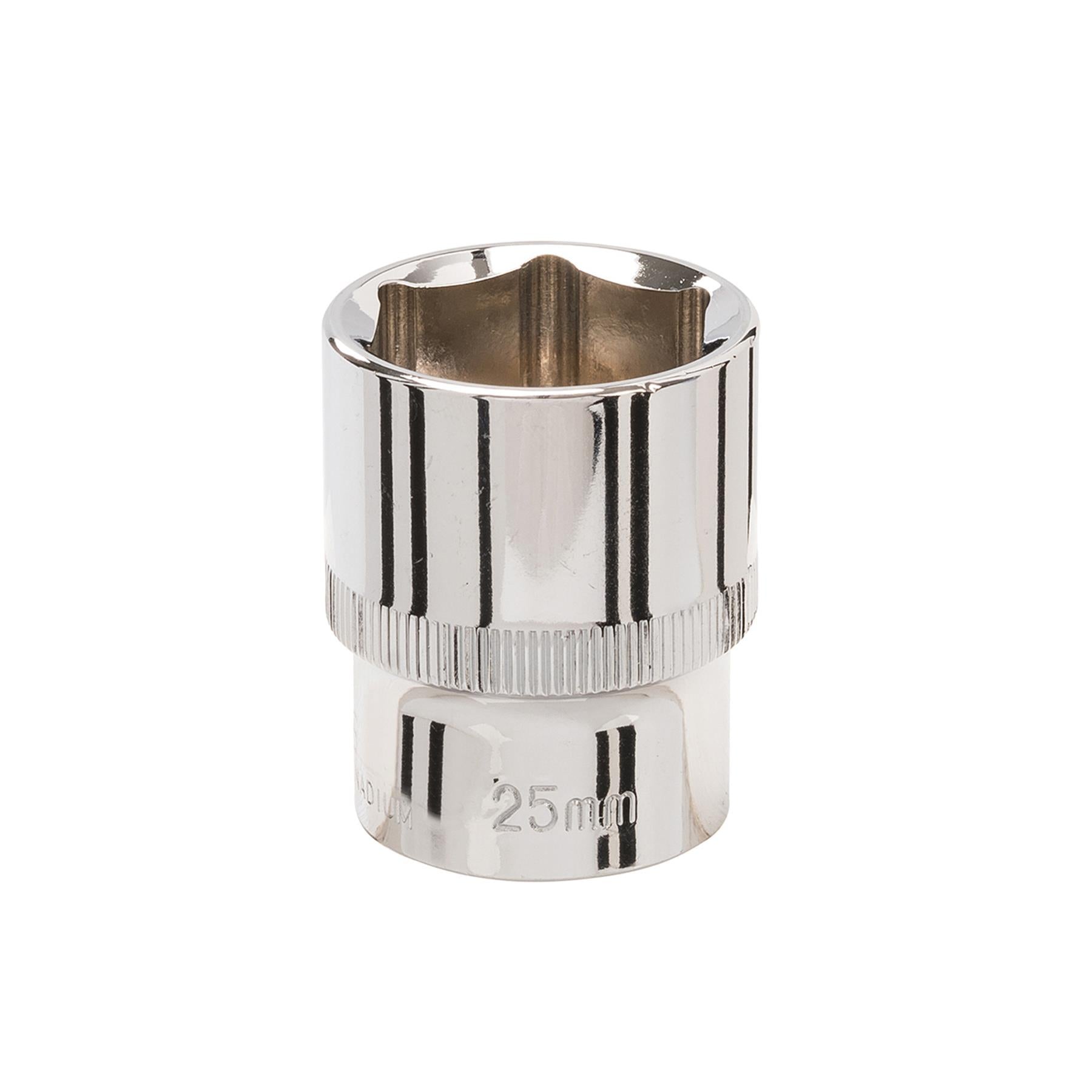 Socket 1/2" Drive Metric Hex Square 25mm Individual Hex Polished Crv Quality