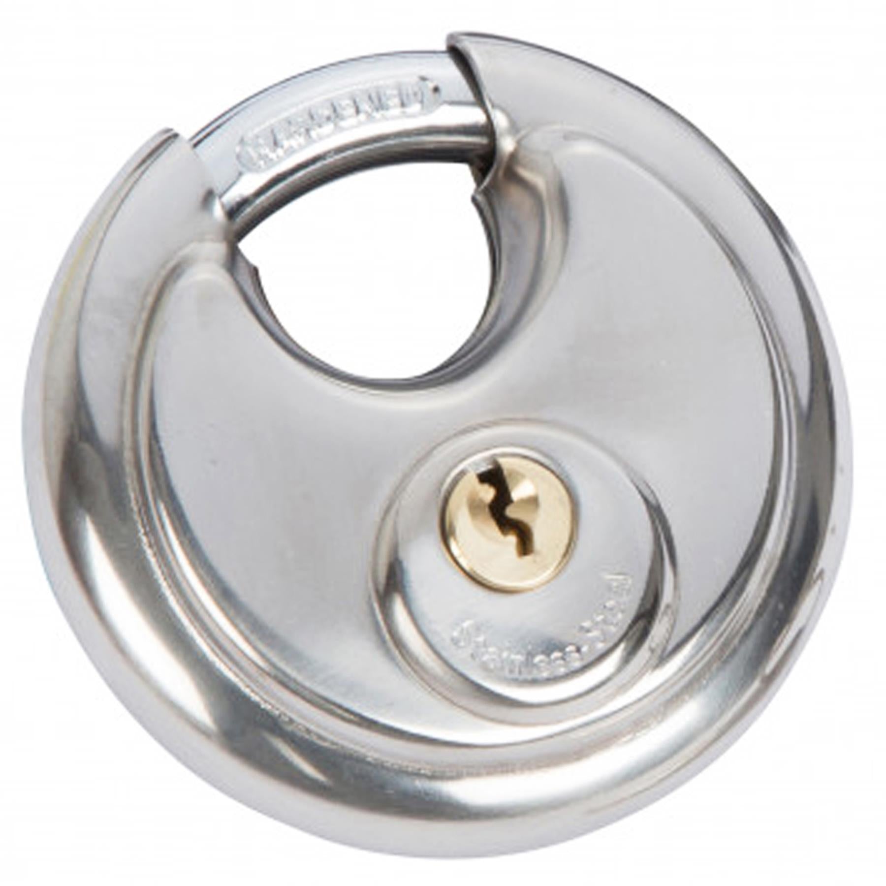 BlueSpot 70mm Disc Padlock Shackle Stainless Steel 2 Keys Waterproof Lifetime Guarantee