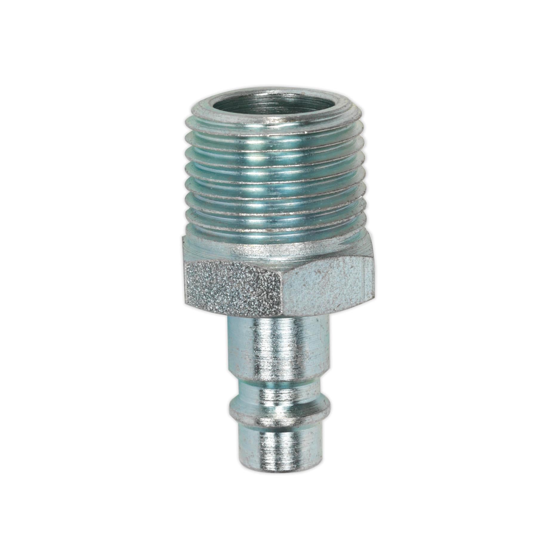 Sealey Screwed Male Adaptor Air Line Connector Quick Coupling 1/2"BSPT Pack of 2