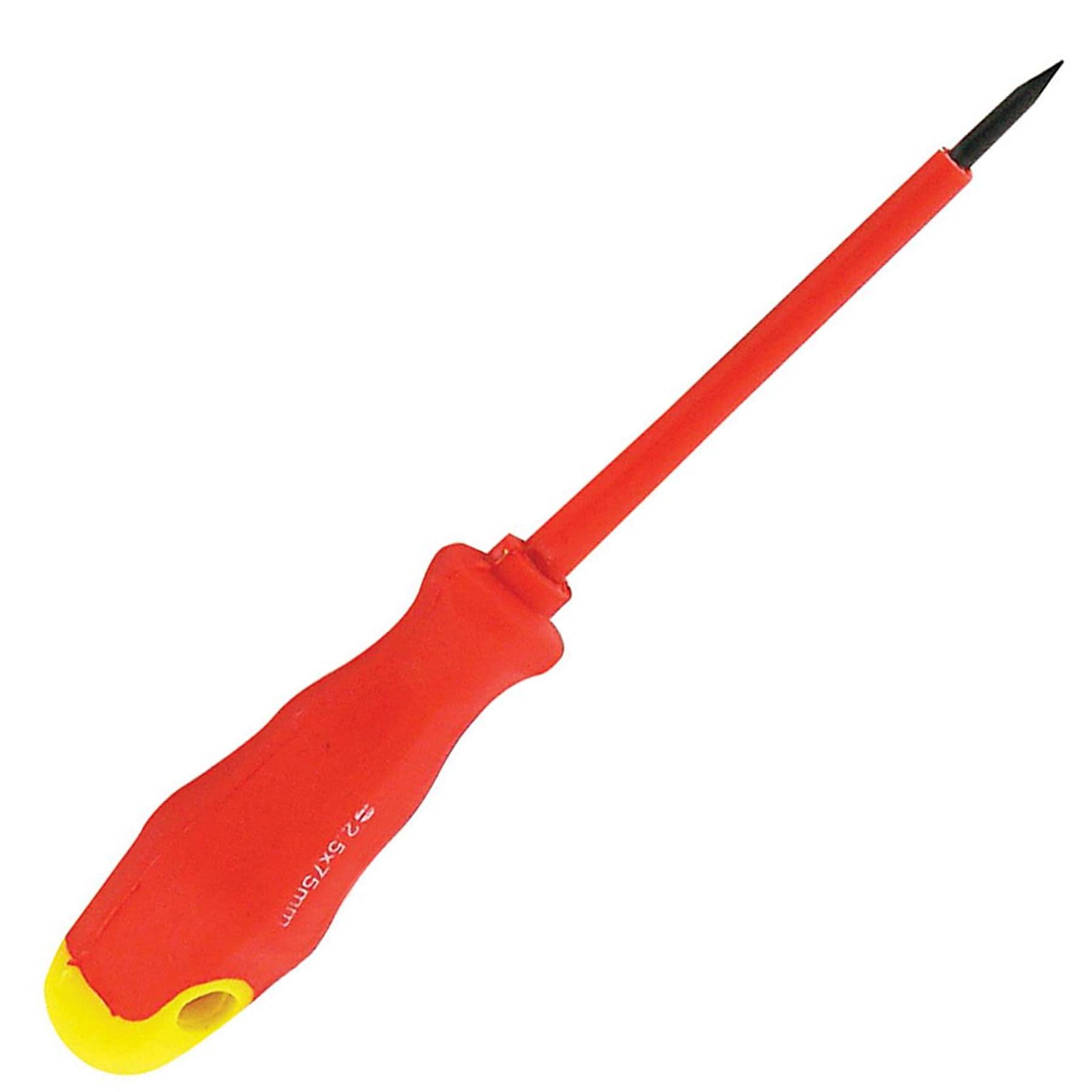 Insulated Soft-Grip Screwdriver Slotted 2.5 X 75mm With Hardened Slotted Tip