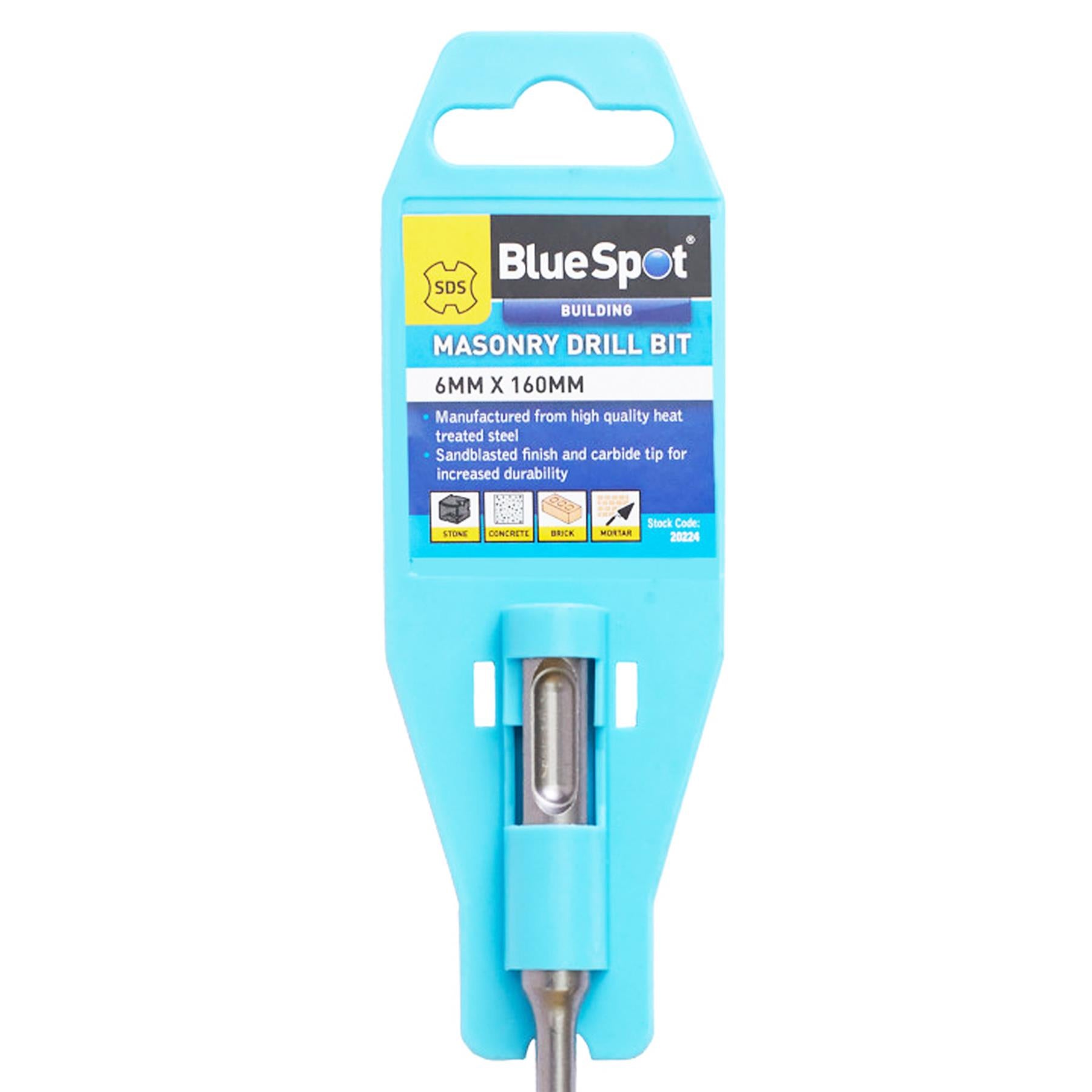 BlueSpot SDS + Plus Masonry Hammer Drill Bits Brick Concrete Stone 6mm x 160mm