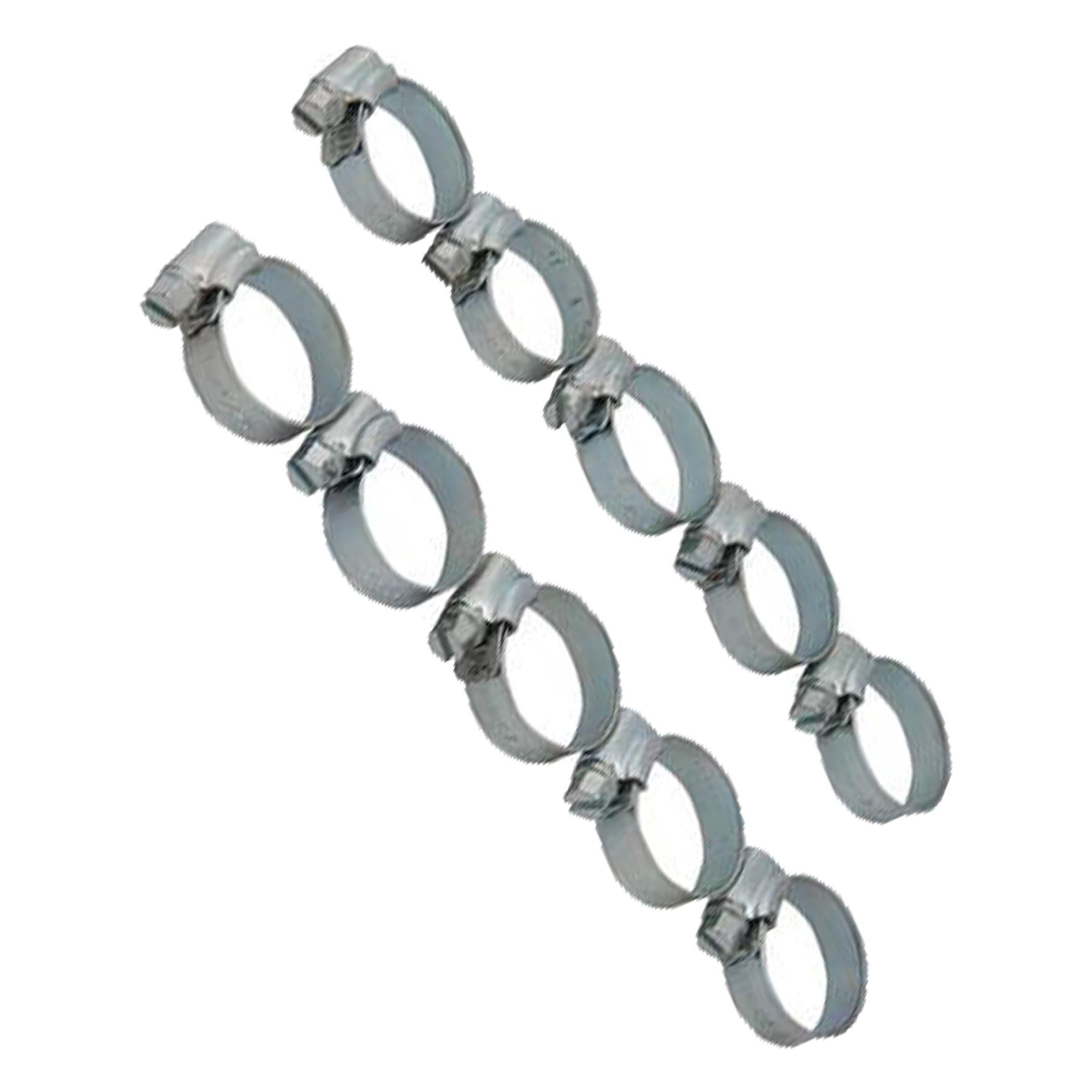 10Pk Hose Clips - 18 - 25mm (Ox) Zinc-Plated Mild Steel Ideal For Automotive Use