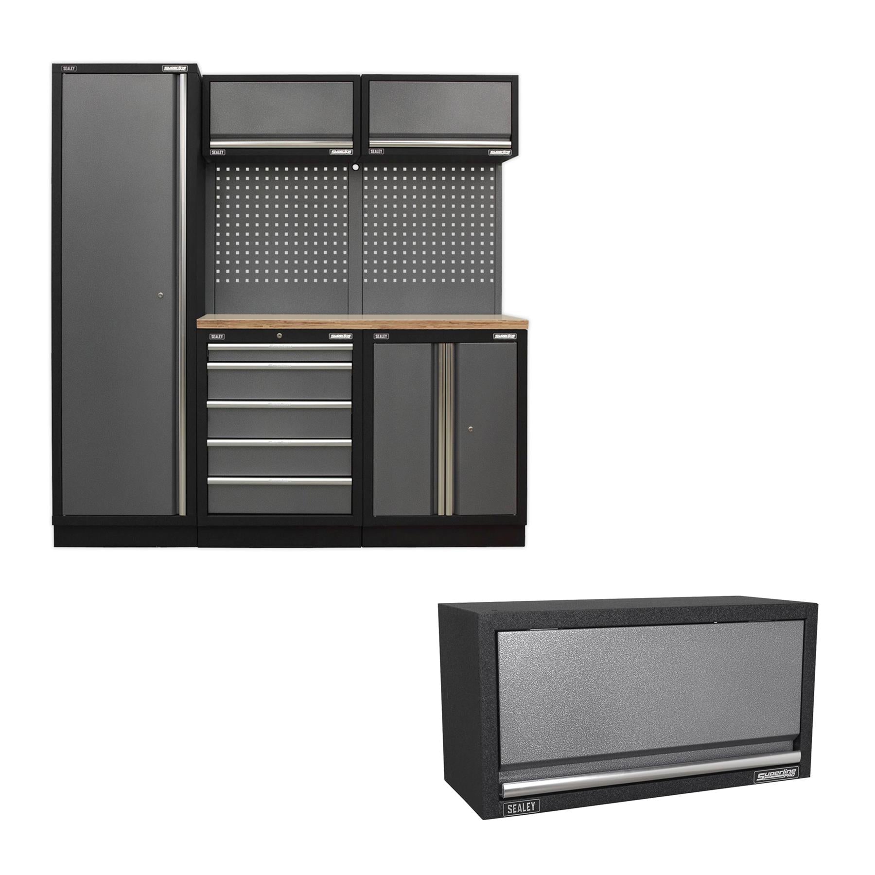 Sealey Superline Pro 2.0m Storage System - Wood Worktop