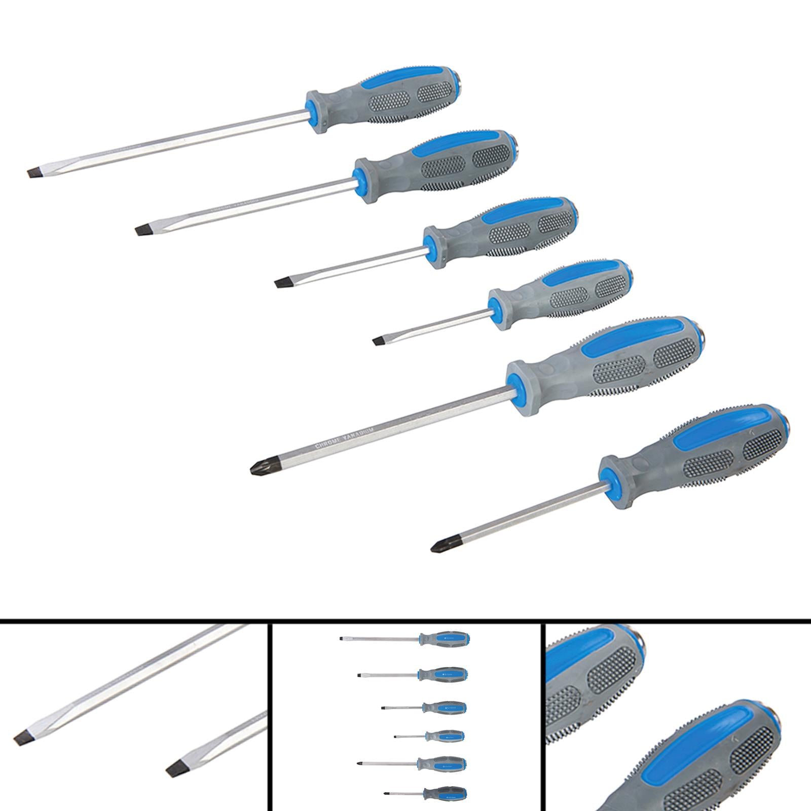 Hammer-Through Screwdriver Set 6pce Impact Resistant Mixed Polymer Handle