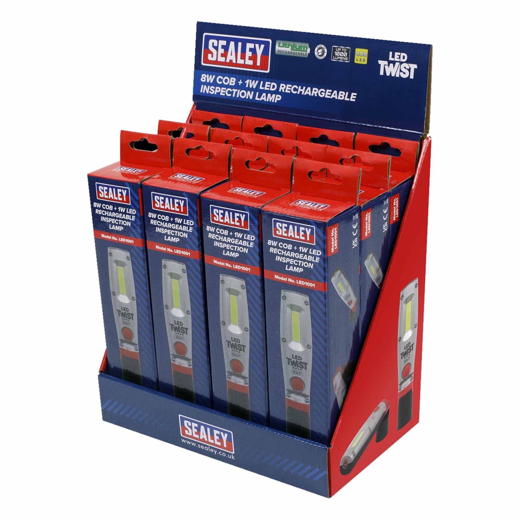 Sealey Rechargeable Inspection Light 8W - Display Box of 12