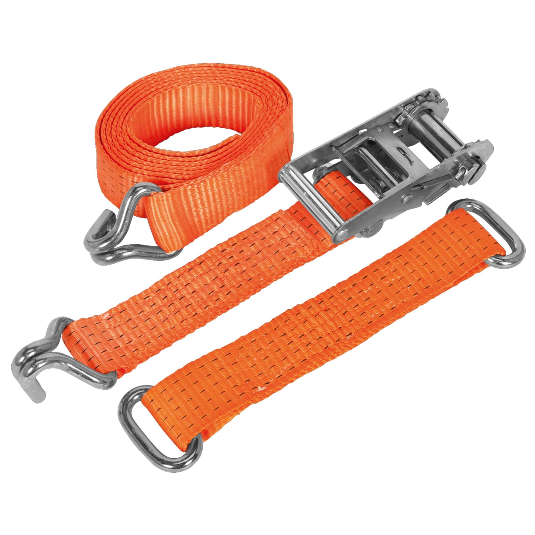 Sealey Car Transporter Ratchet Tie Down 50mm x 3m Steel Wheel - Single 4500kg Breaking Strength