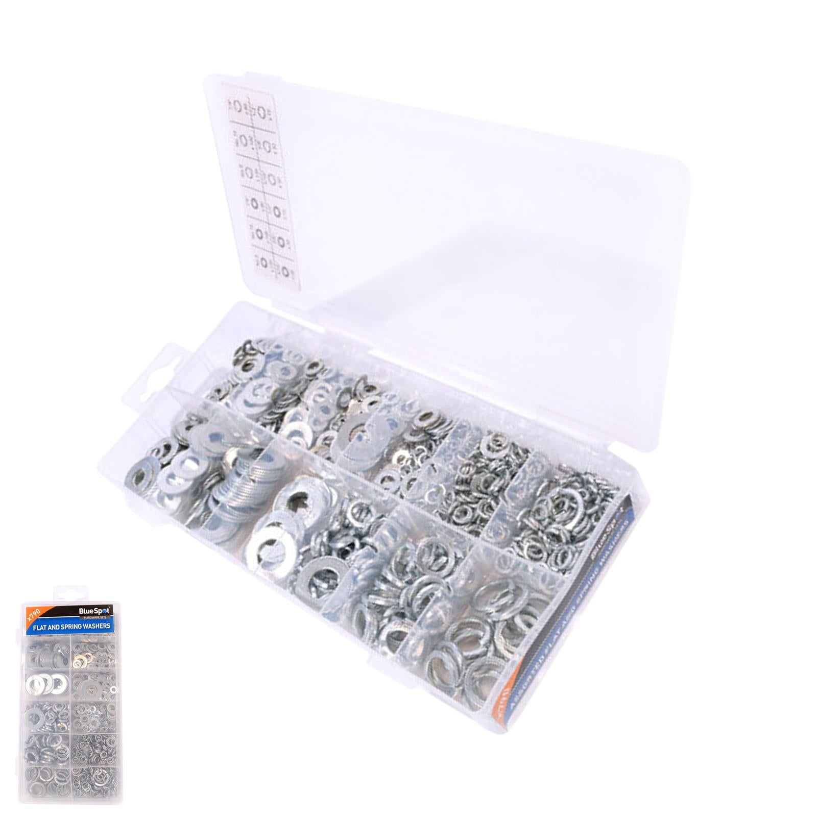 Bluespot Washers Set 790pc Stainless Steel Flat & Spring Washer Rust Resistant