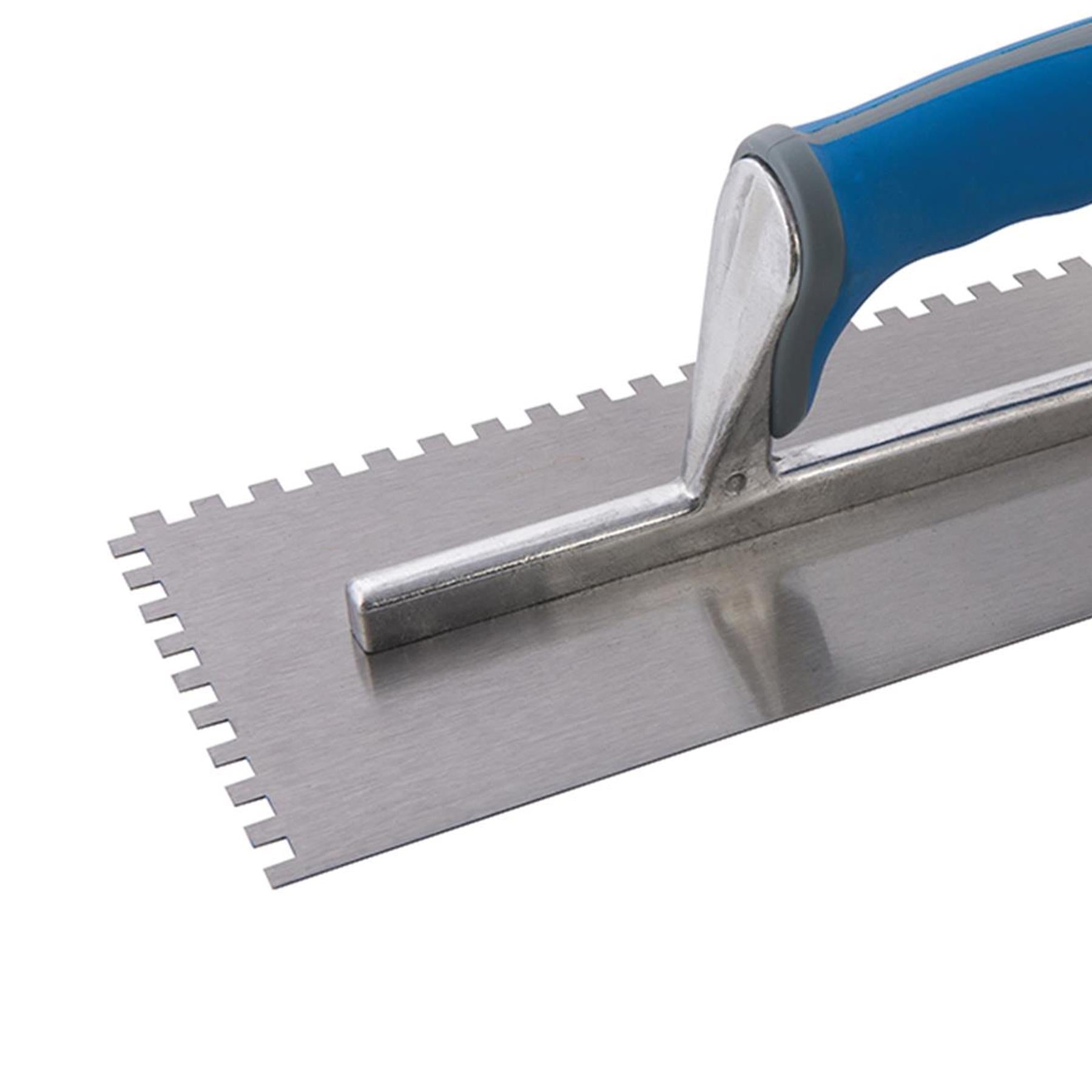 Adhesive Trowel 280mm Soft Grip Handle adhesive applying tiles on floors & walls