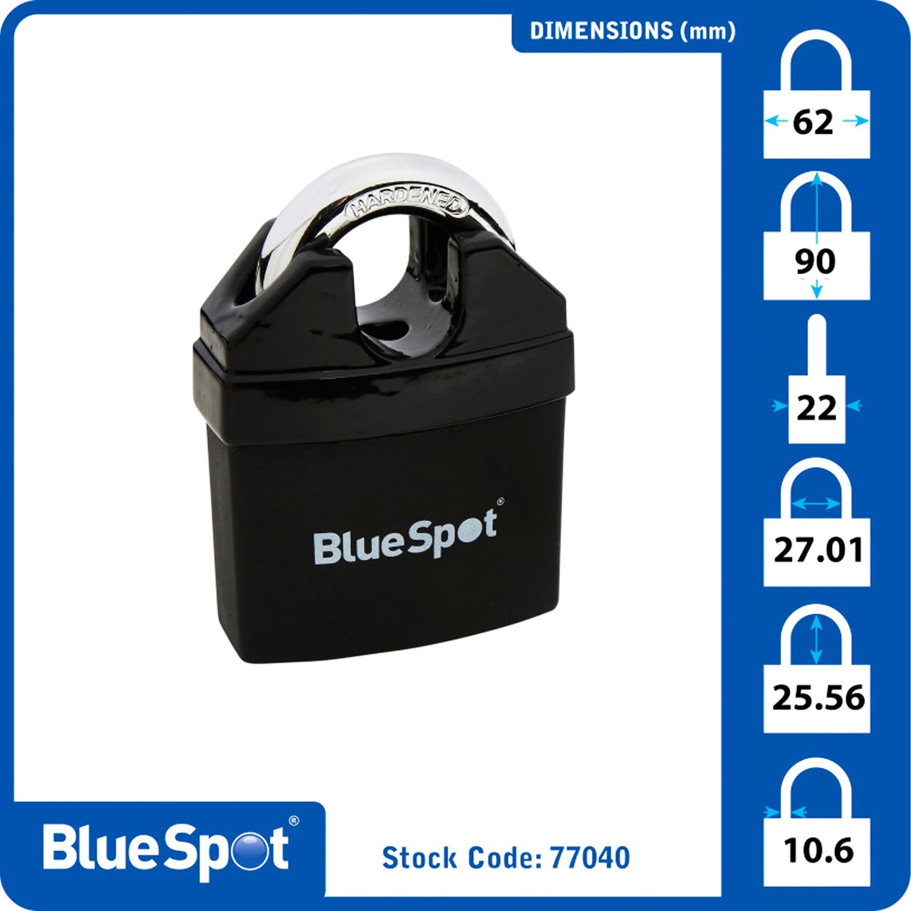 BlueSpot 65mm Insulated SECURITY PADLOCK Weather Proof HD Durable Secure Lock