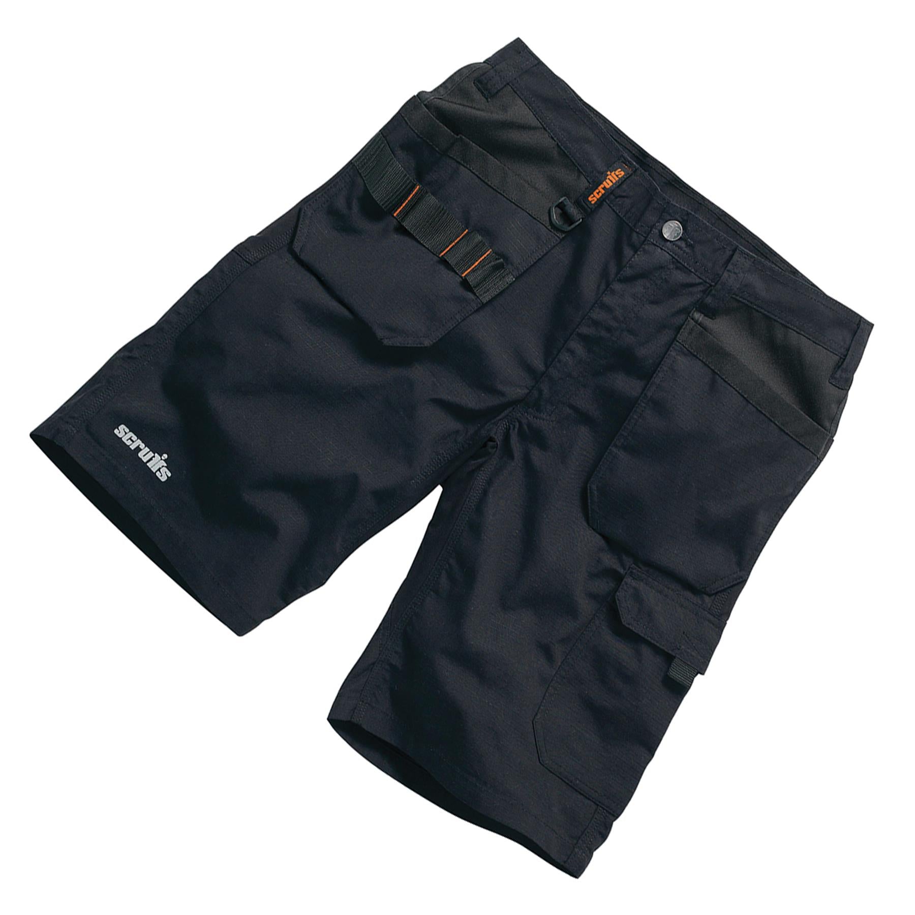 Scruffs Flex Holster Shorts Cargo Combat Pockets Hard Wearing Black 40 Waist