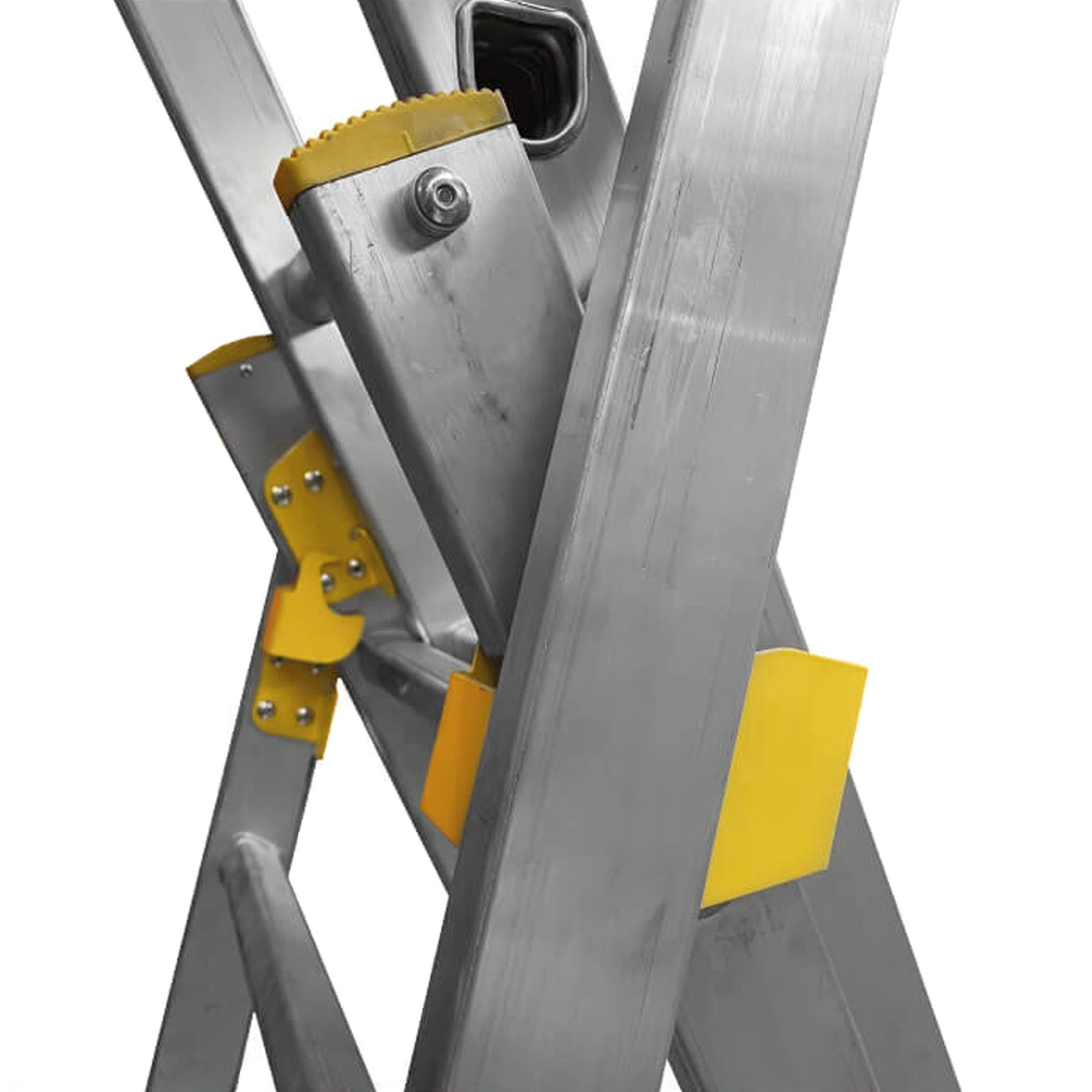 Dapetz PRo 7 Rung Aluminium, Steel Combination Ladder 2m, Triple Section, 150 Kg